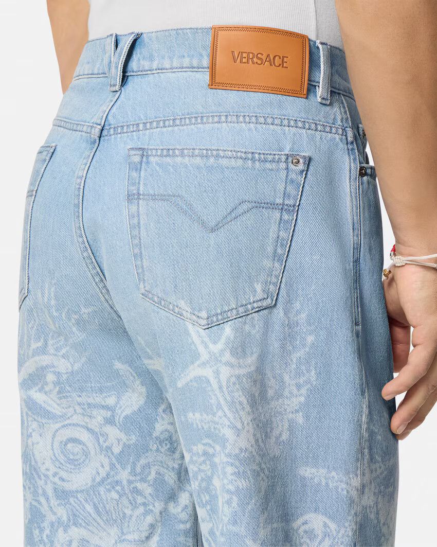 Versace o1s22i1n0125 Denim Bermuda Short in Light Blue Size US 33 - 3 Thumbnail