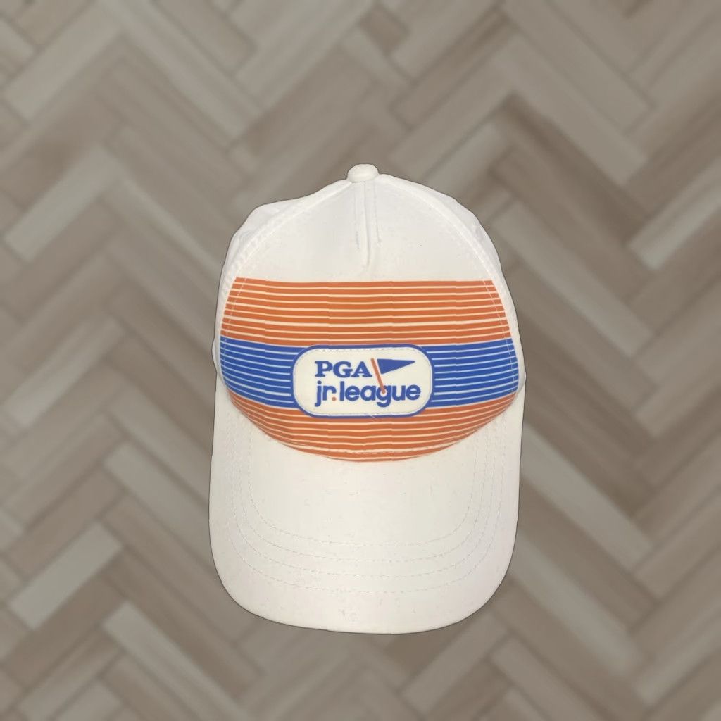 Vintage PGA White Cap Patch Cap Adjustable Strapback Golf Hat Men One Size White PGA Jr. League Patch Cap Garb /641 Size ONE SIZE - 1 Thumbnail