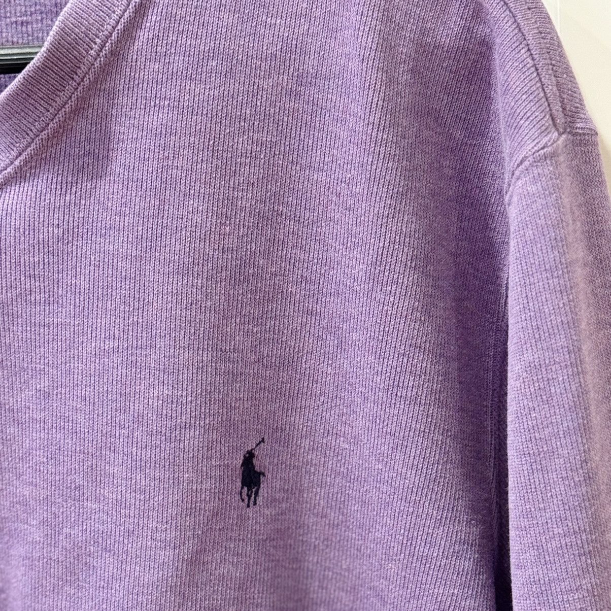 Polo Ralph Lauren Vintage 90s Ralph Lauren Purple Sweatshirt Vneck L Size US L / EU 52-54 / 3 - 2 Thumbnail