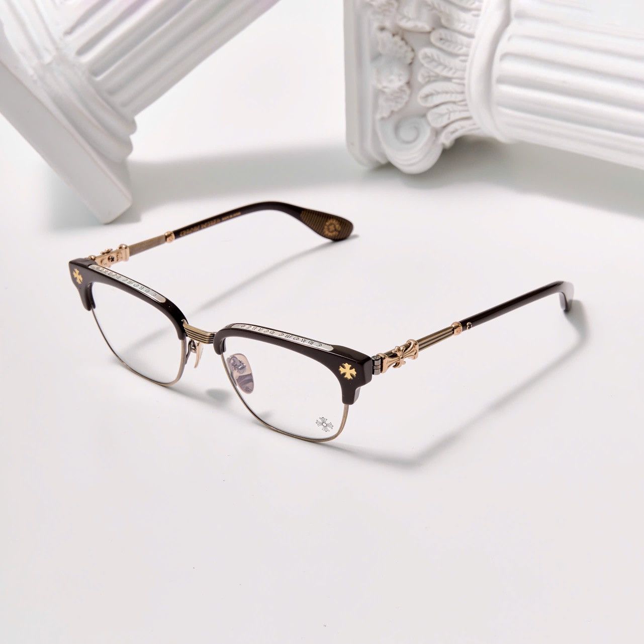 Chrome Hearts CHROME HEARTS BONENNOISSEUR II CLB/ANTIQUE GOLD GLASSES Size ONE SIZE - 1 Thumbnail