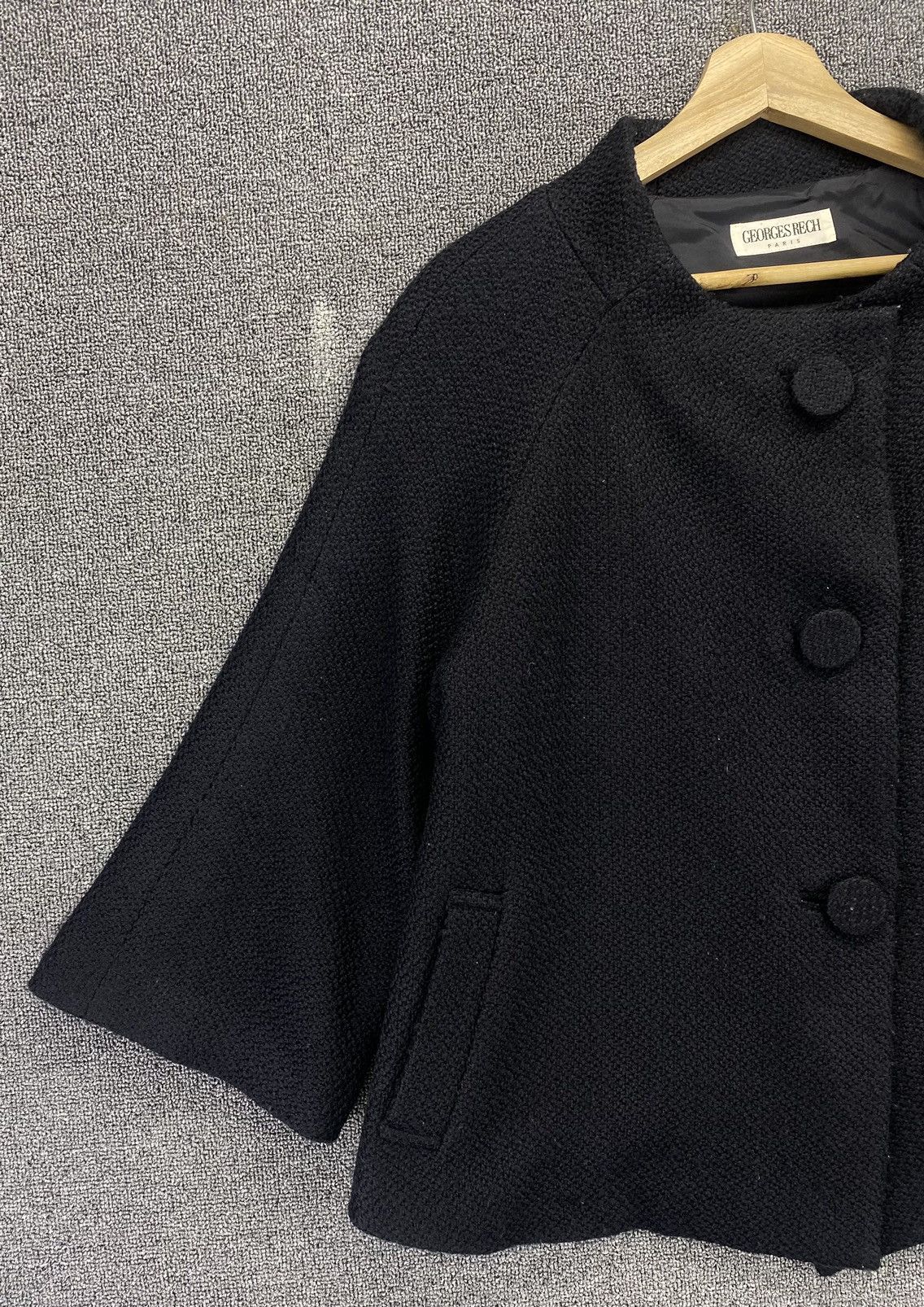 George Vintage George Rech Paris Button Up Wool Cardigan Jacket Size M / US 6-8 / IT 42-44 - 3 Thumbnail