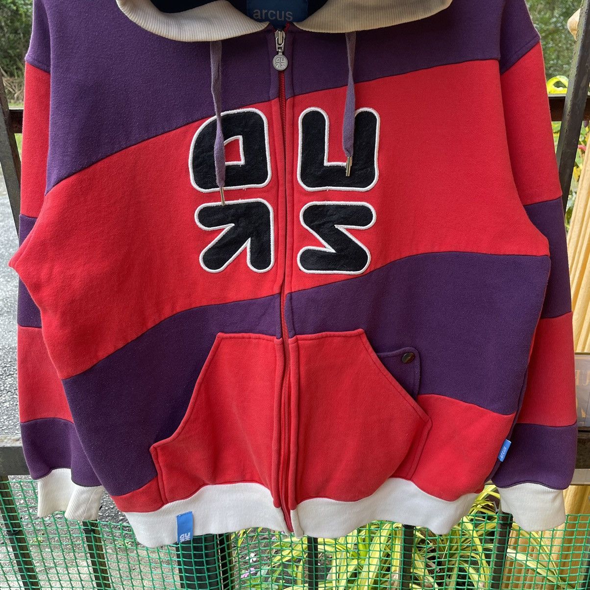 Japanese Brand × Vintage 🔥🇯🇵Arcus Big Logo Nice Striped Full Zipper Pullover Hoodie Size US M / EU 48-50 / 2 - 4 Thumbnail