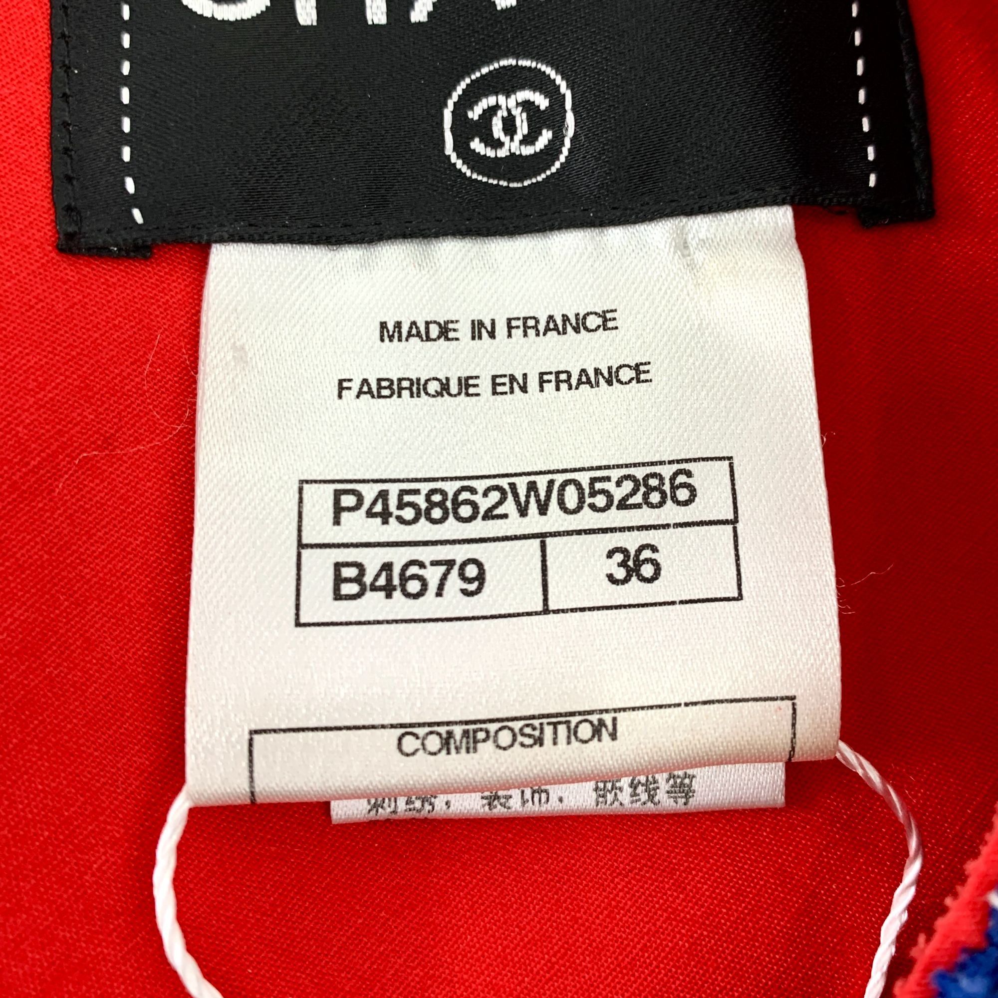 Chanel Chanel Blue & Red Tweed Short Sleeve Doll Collar Dress Size Size XS / US 0-2 / IT 36-38 - 4 Thumbnail