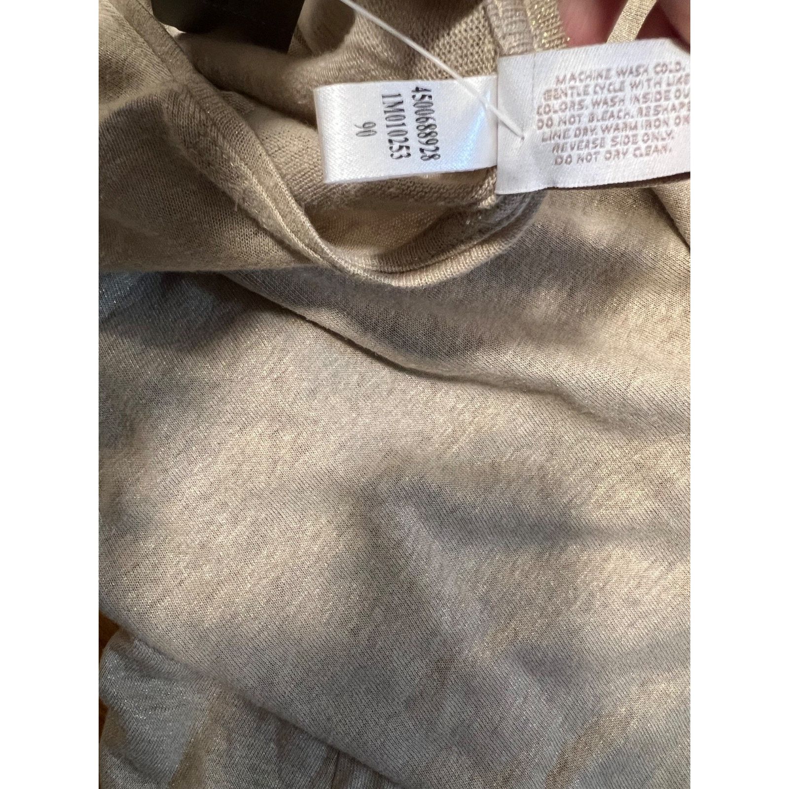 & Other Stories Chico's Knit Top Beige w/ Gold Metallic 3/4 Size 3 A003130 Size L / US 10 / IT 46 - 8 Thumbnail