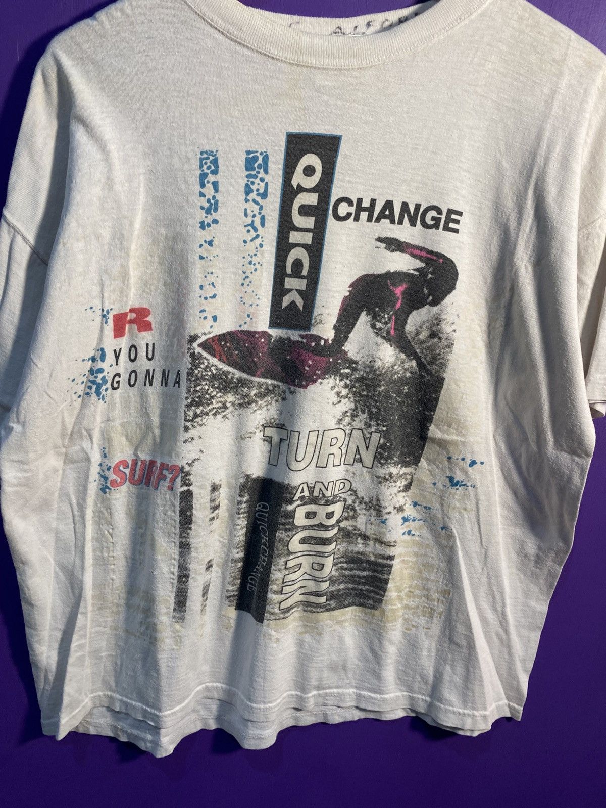 Other Vintage 80s Quick change surfwear t-shirt Size US L / EU 52-54 / 3 - 3 Thumbnail
