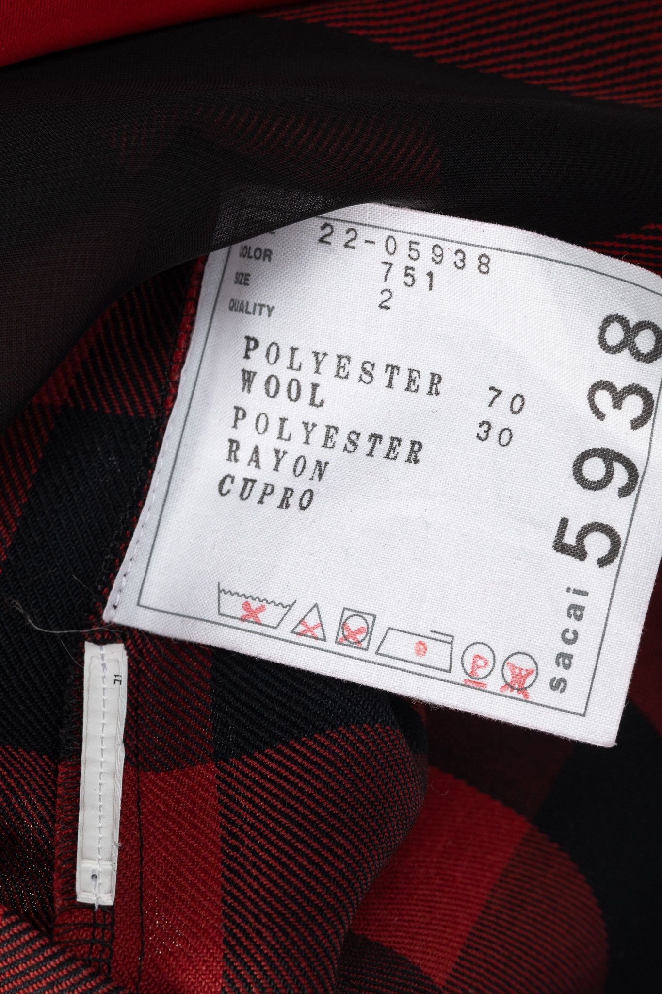Sacai Sacai R/22 Red & Black Buffalo-Plaid Chiffon Blouse Size M / US 6-8 / IT 42-44 - 9 Thumbnail