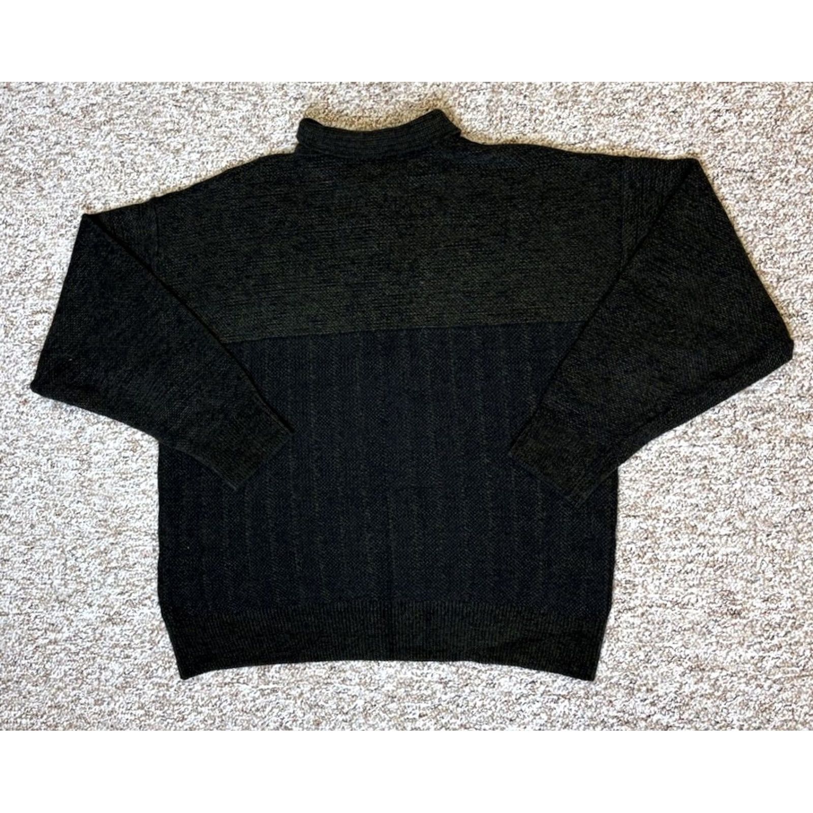 Vintage VINTAGE Giorgio di Firenze Sweater Knit Pullover Wool Blend Green Size L Men Regular Long Sleeve Collared Pattern: Solid All Seasons Size US L / EU 52-54 / 3 - 4 Thumbnail