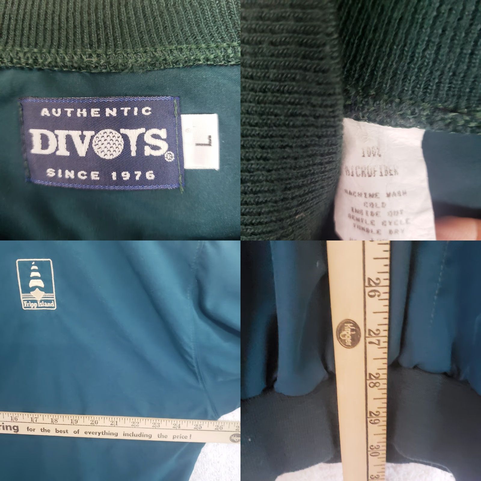 Vintage VINTAGE Divots Fripp Island Pullover Windbreaker Jacket Men L Green Zip V-neck Golf Windbreaker Mens Size US L / EU 52-54 / 3 - 9 Thumbnail