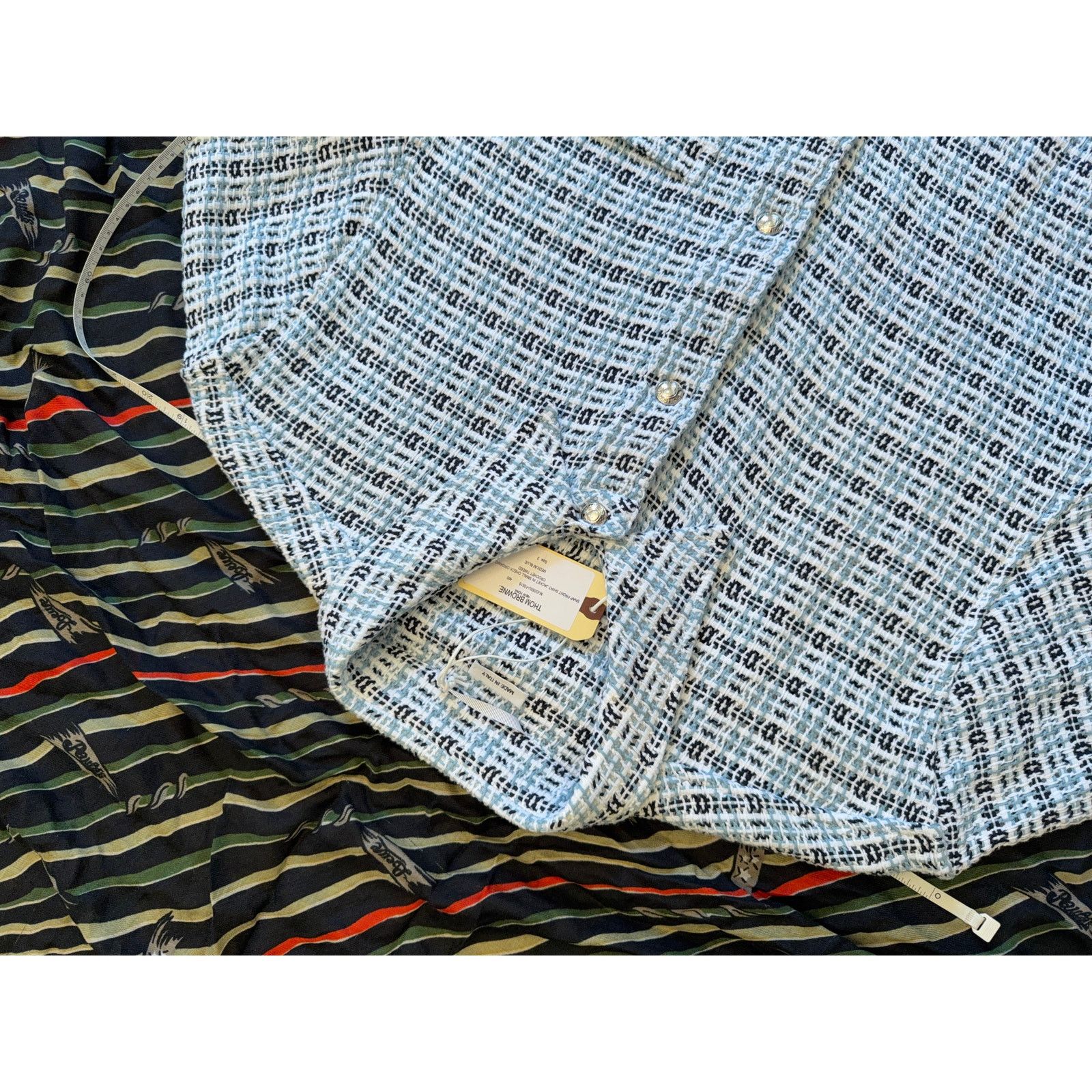 Thom Browne $2,850 Thom Browne Crochet Tweed Snap Fromt Shirt Jacket - 3 Size US L / EU 52-54 / 3 - 9 Thumbnail