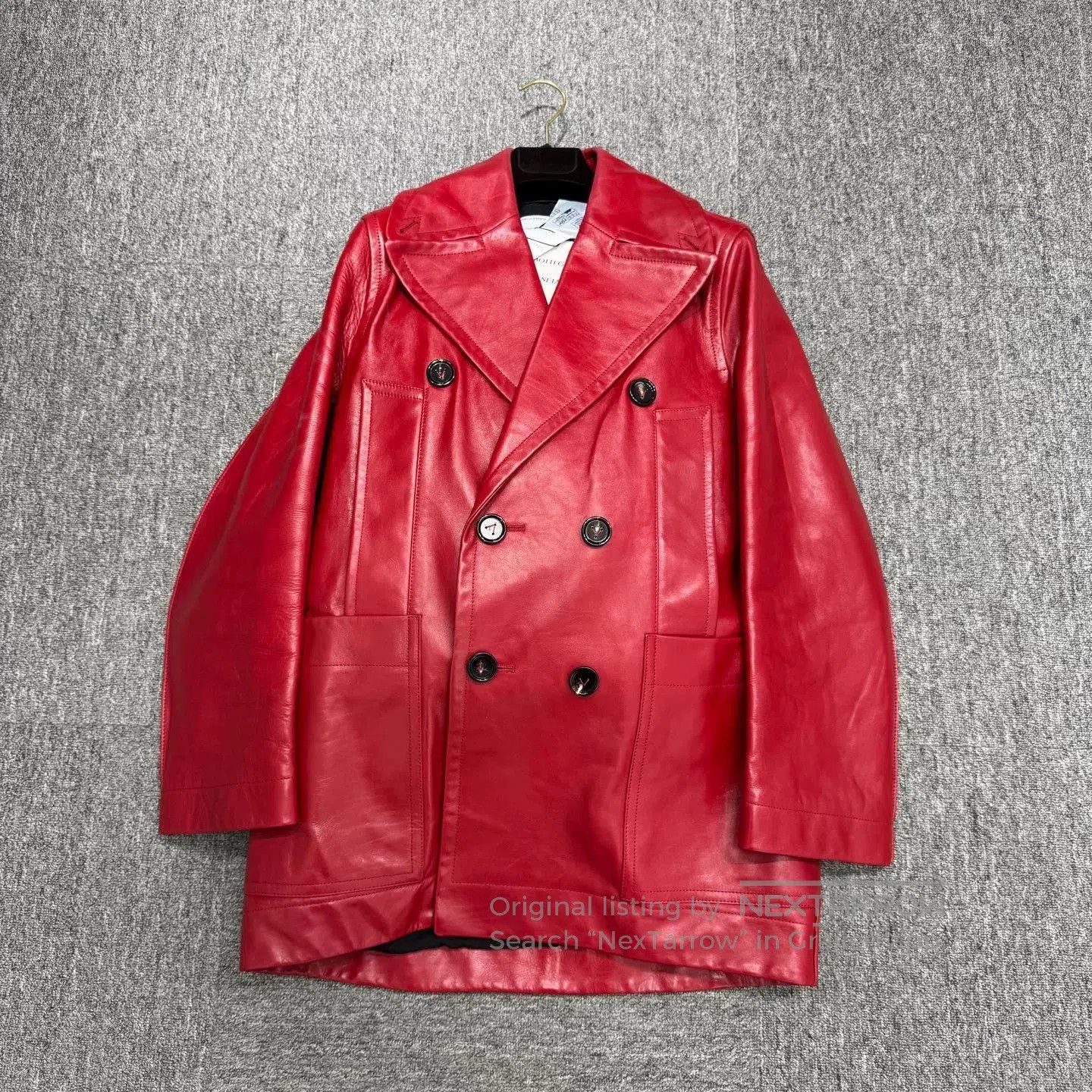 Bottega Veneta oversized red leather jacket by Bottega Veneta. Size M / US 6-8 / IT 42-44 - 1 Thumbnail
