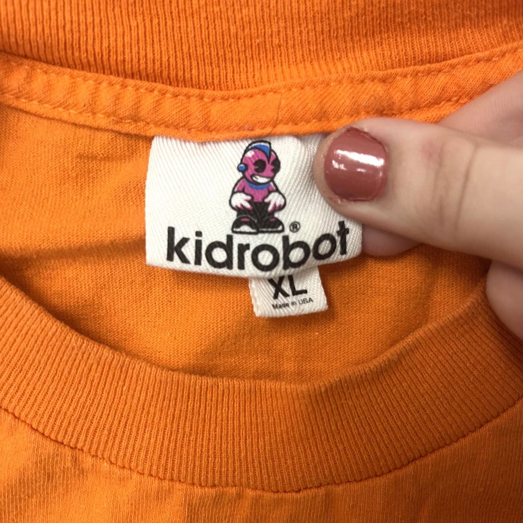 Vintage Kidrobot Shirt Mens XL Orange Flame Face Star Graphic Logo Tee T-Shirt Size US XL / EU 56 / 4 - 3 Thumbnail