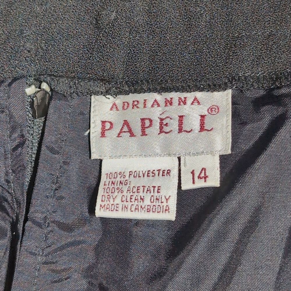 Adrianna Papell Vintage Adrianna Papell 14 Black Maxi Skirt Suit Embroidere Size XL / US 12-14 / IT 48-50 - 9 Thumbnail