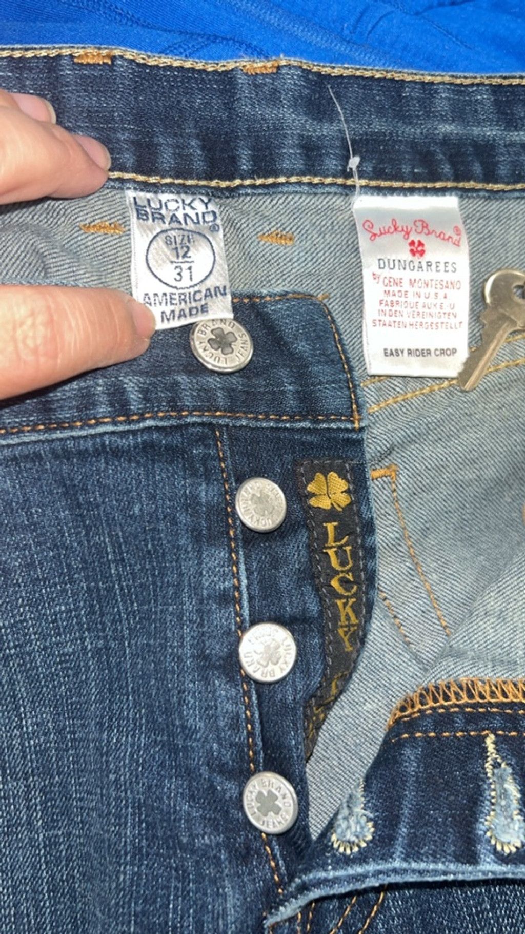 Lucky Brand Women's Lucky Brand Blue Cropped Jeans Size 12/31 Size 34" / US 12 / IT 48 - 4 Thumbnail