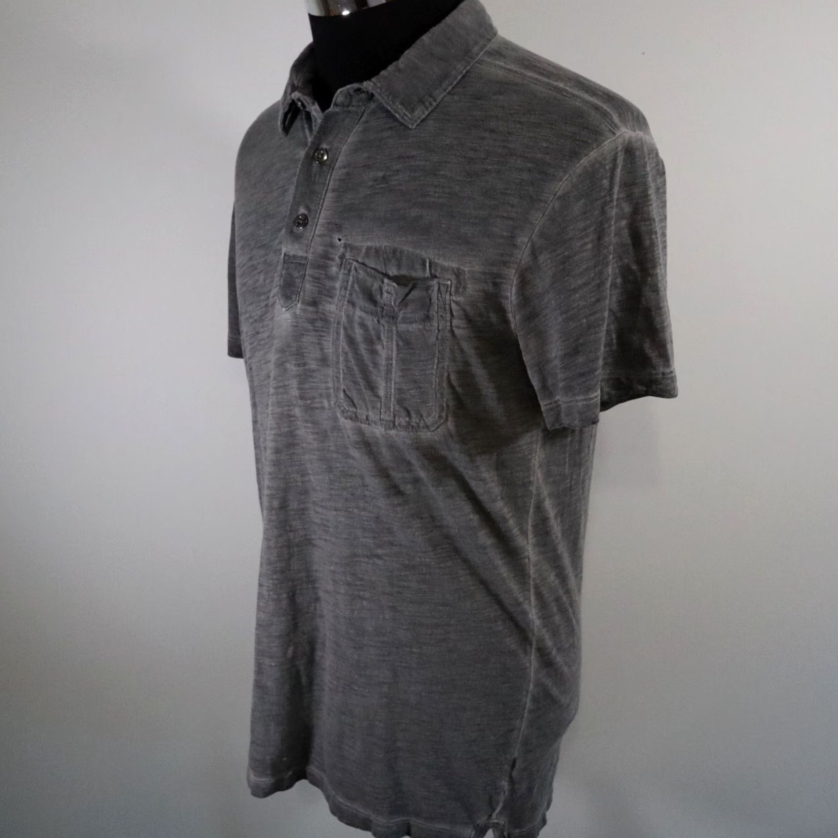 Vintage Rock & Republic Polo Shirt Mens Medium Dark Gray Pocket Short Sleeve Golf Casual Size US M / EU 48-50 / 2 - 7 Thumbnail