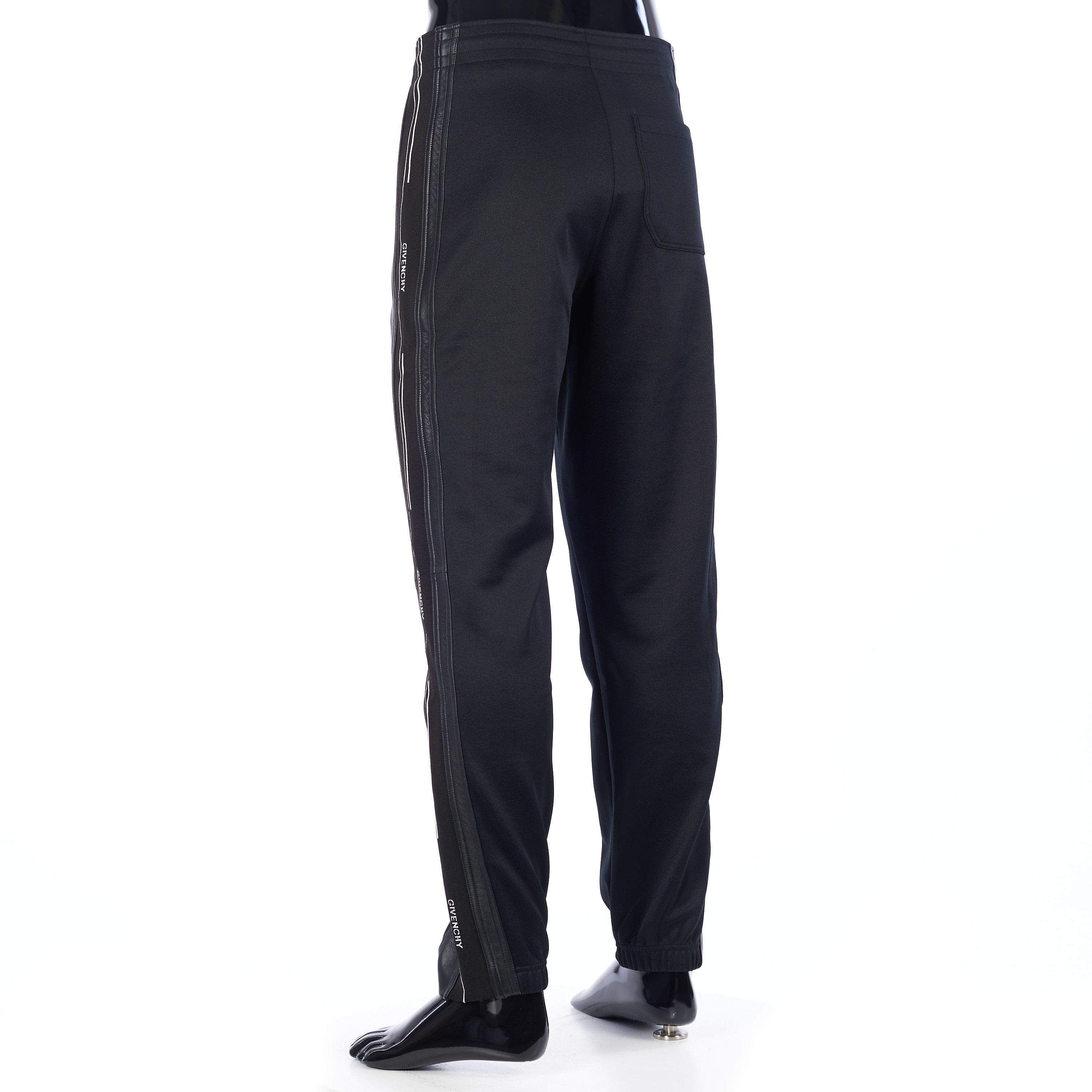 Givenchy Black Leather Panelled Jogging Pants Size S Size US 30 / EU 46 - 4 Thumbnail