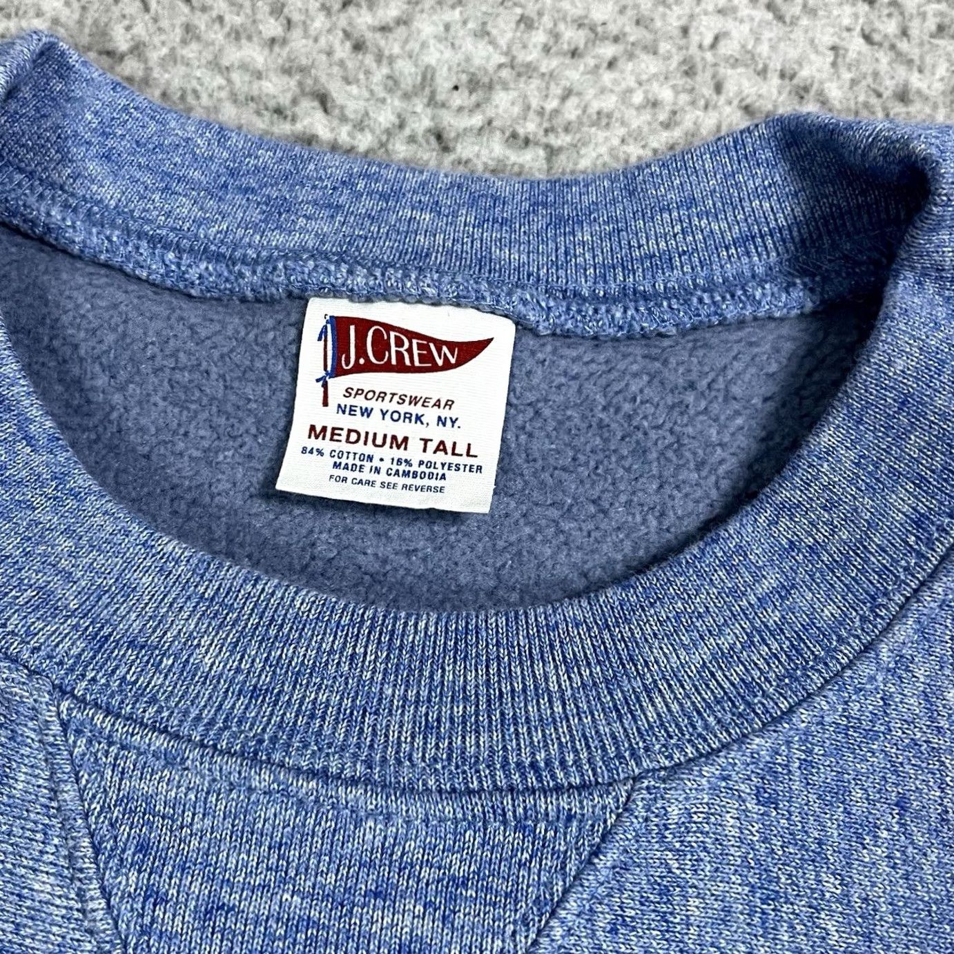 J.Crew VINTAGE J.CREW Sweatshirt Mens M Crewneck Heavyweight Fleece Blue, Cotton Polyester, Regular Fit, Solid, 80s-90s College Preppy style Mens Size US M / EU 48-50 / 2 - 2 Thumbnail