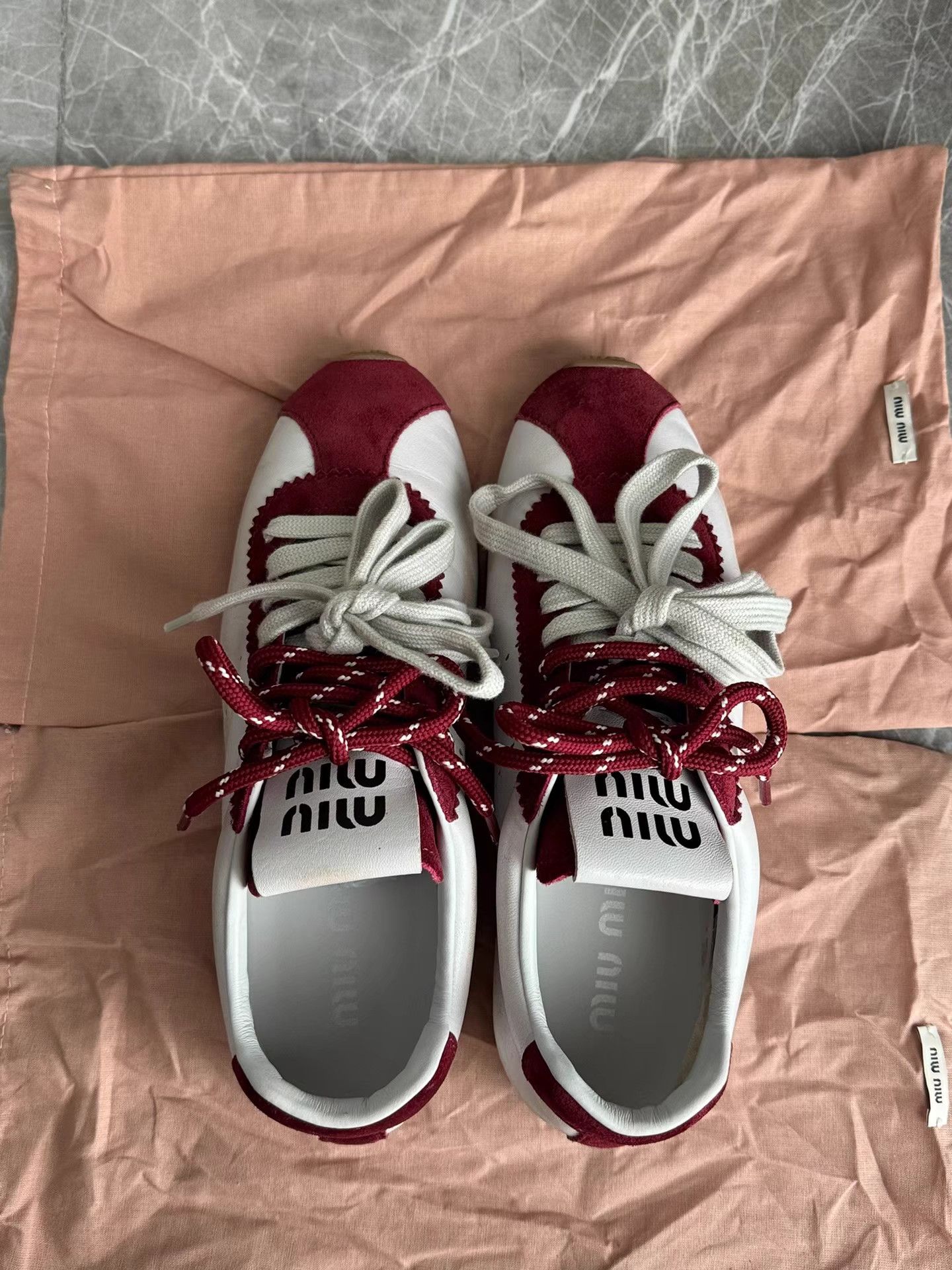 Miu Miu MiuMiu 25SS Red Suede Low-Top Trainer Sneakers K6 Size US 6.5 / IT 36.5 - 1 Thumbnail