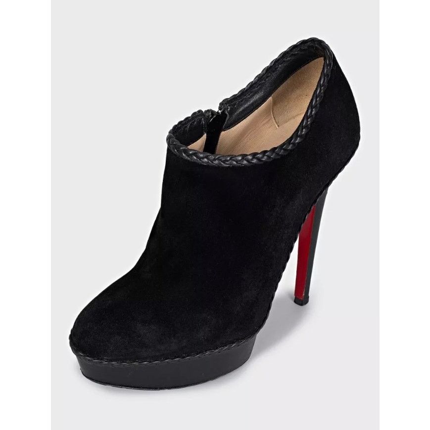 Christian Louboutin Christian Louboutin Black Suede Ankle Boots sz.37.5 Size US 6.5 / IT 36.5 - 3 Thumbnail