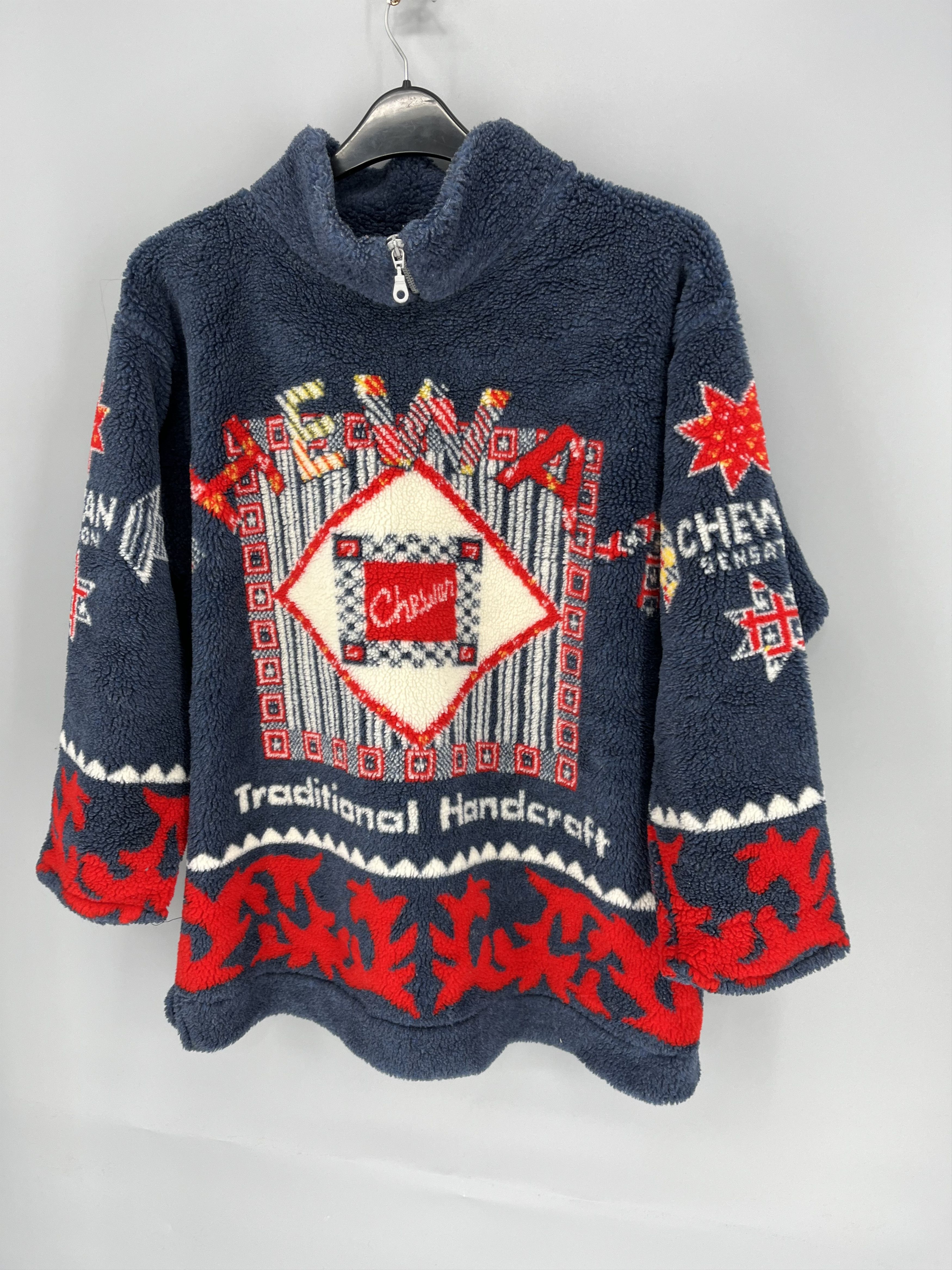 Vintage Vintage 90s Chewan Traditional Handcraft Fleece Sweater Size US L / EU 52-54 / 3 - 3 Thumbnail