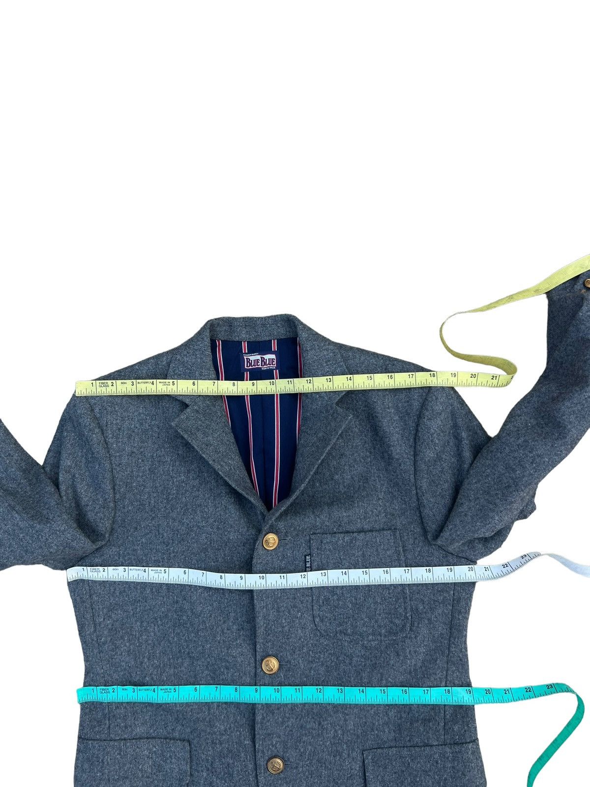 Blue Blue Japan Vintage Blue Blue Japan Grey Wool Coat Blazer Jacket Size US M / EU 48-50 / 2 - 3 Thumbnail