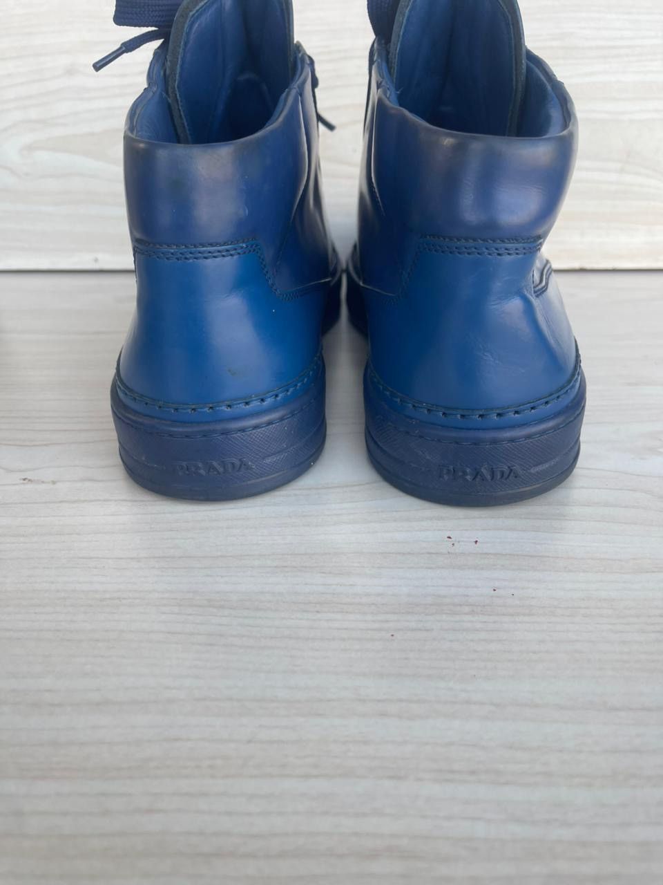 Prada Prada Midnight Blue Hi-Top Trainers Size US 9 / EU 42 - 2 Thumbnail