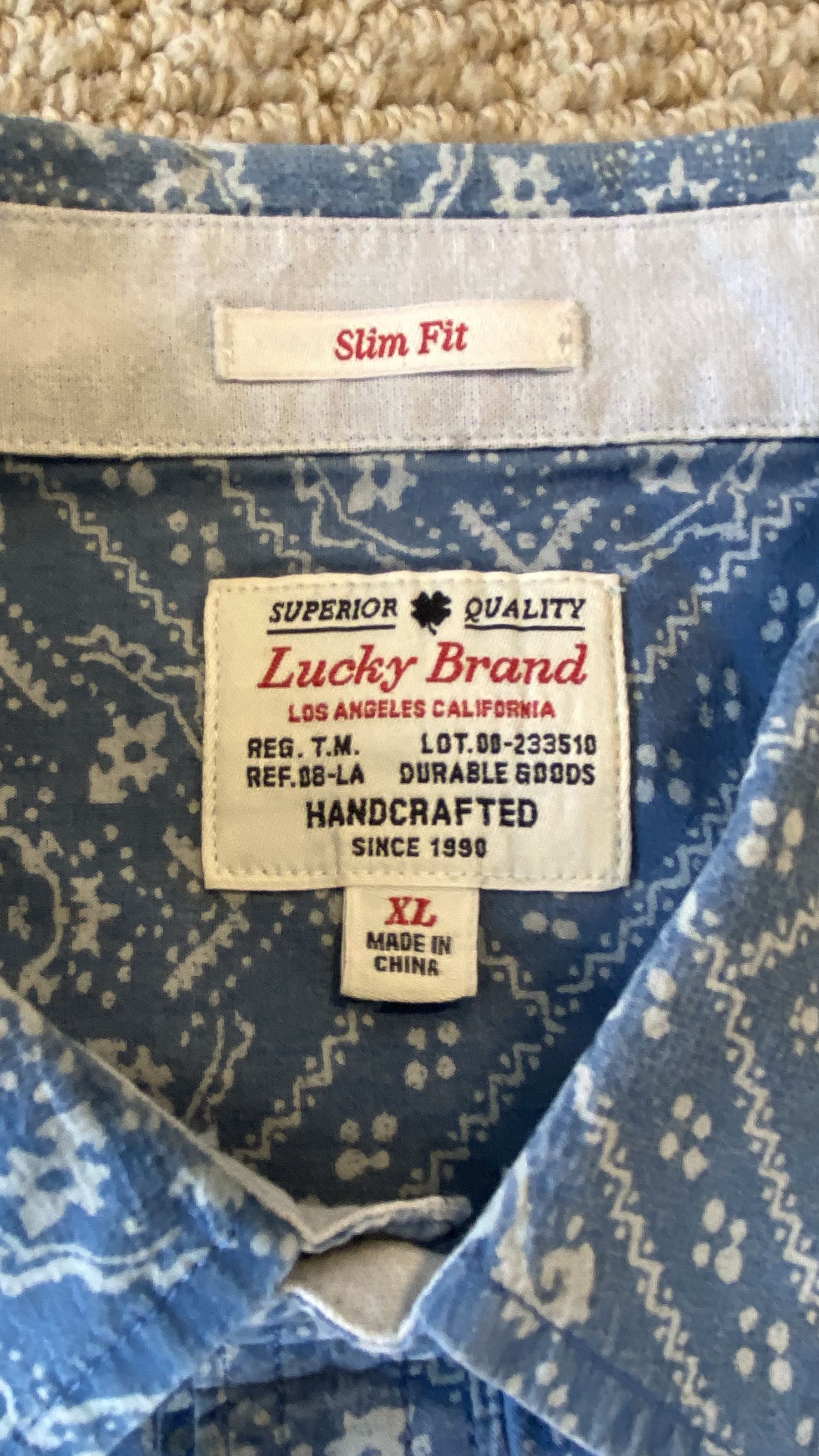 Lucky Brand Lucky Brand True Indigo Collared Shirt XL Size US XL / EU 56 / 4 - 2 Thumbnail