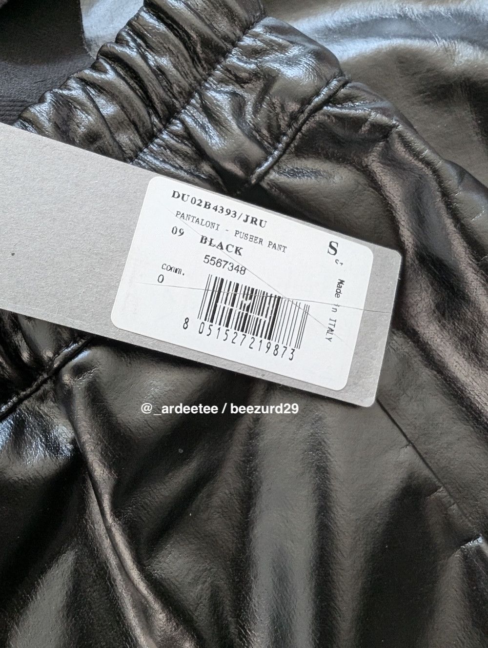 Rick Owens Drkshdw *NEW* PUSHER PANTS BLACK COATED $1,530 Size US 30 / EU 46 - 10 Thumbnail