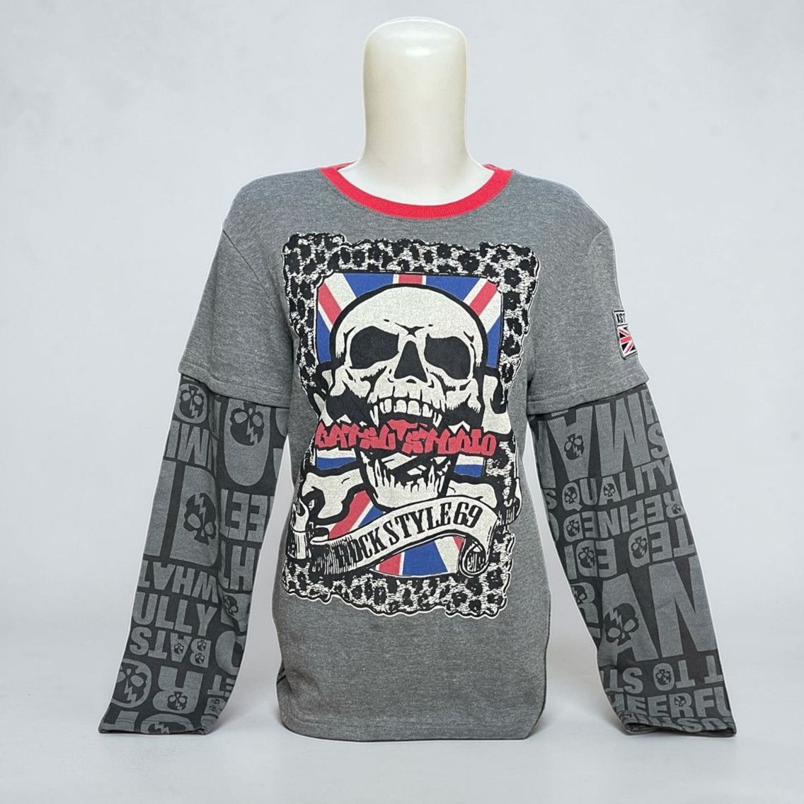 Japanese Brand BA-TSU Studio Rockstyle 69 Skull Long sleeve T-Shirt Size US XS / EU 42 / 0 - 1 Thumbnail