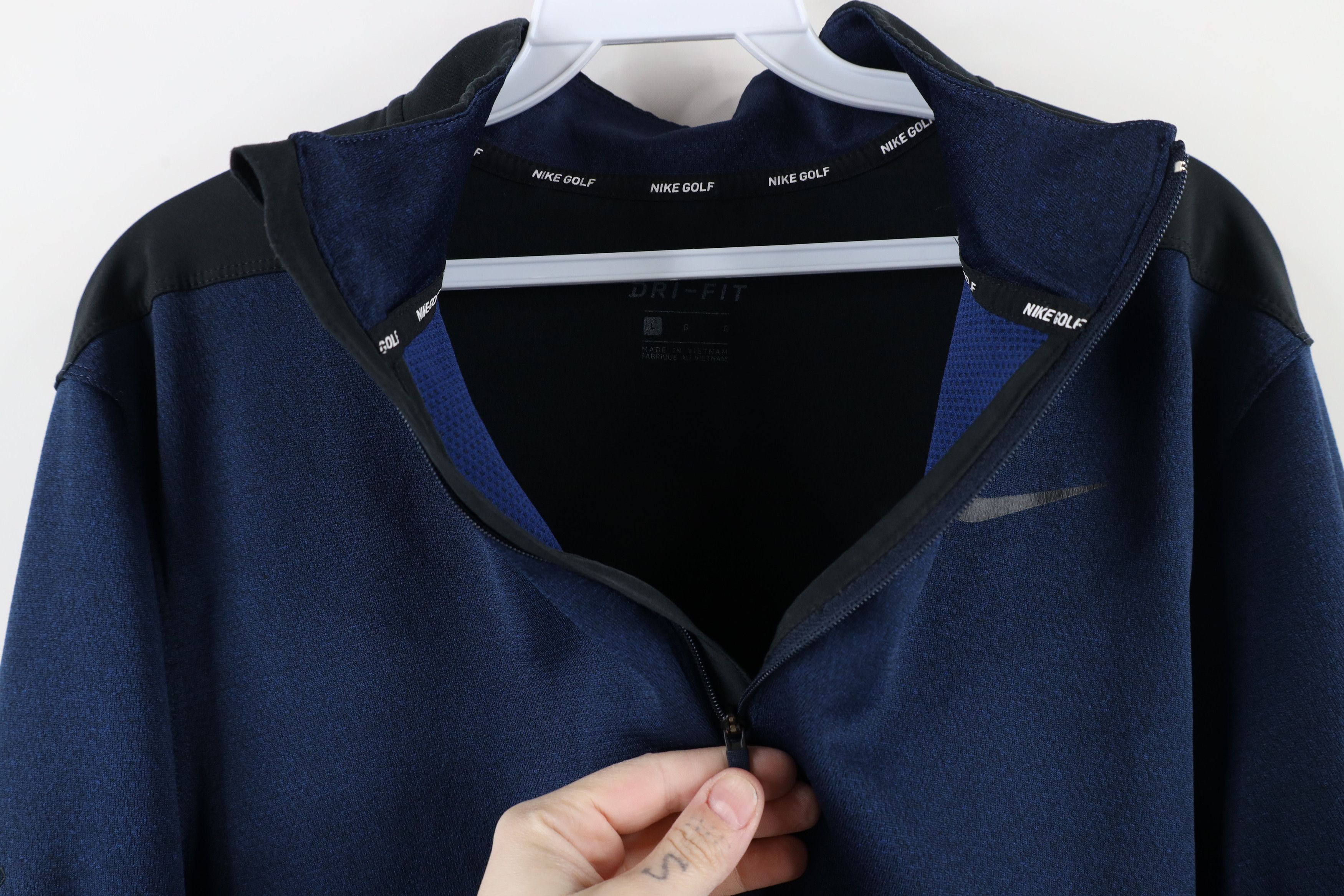 Nike × Vintage Nike Golf Dry Core Cover Up Pullover Jacket Top Blue Black Size US L / EU 52-54 / 3 - 7 Thumbnail