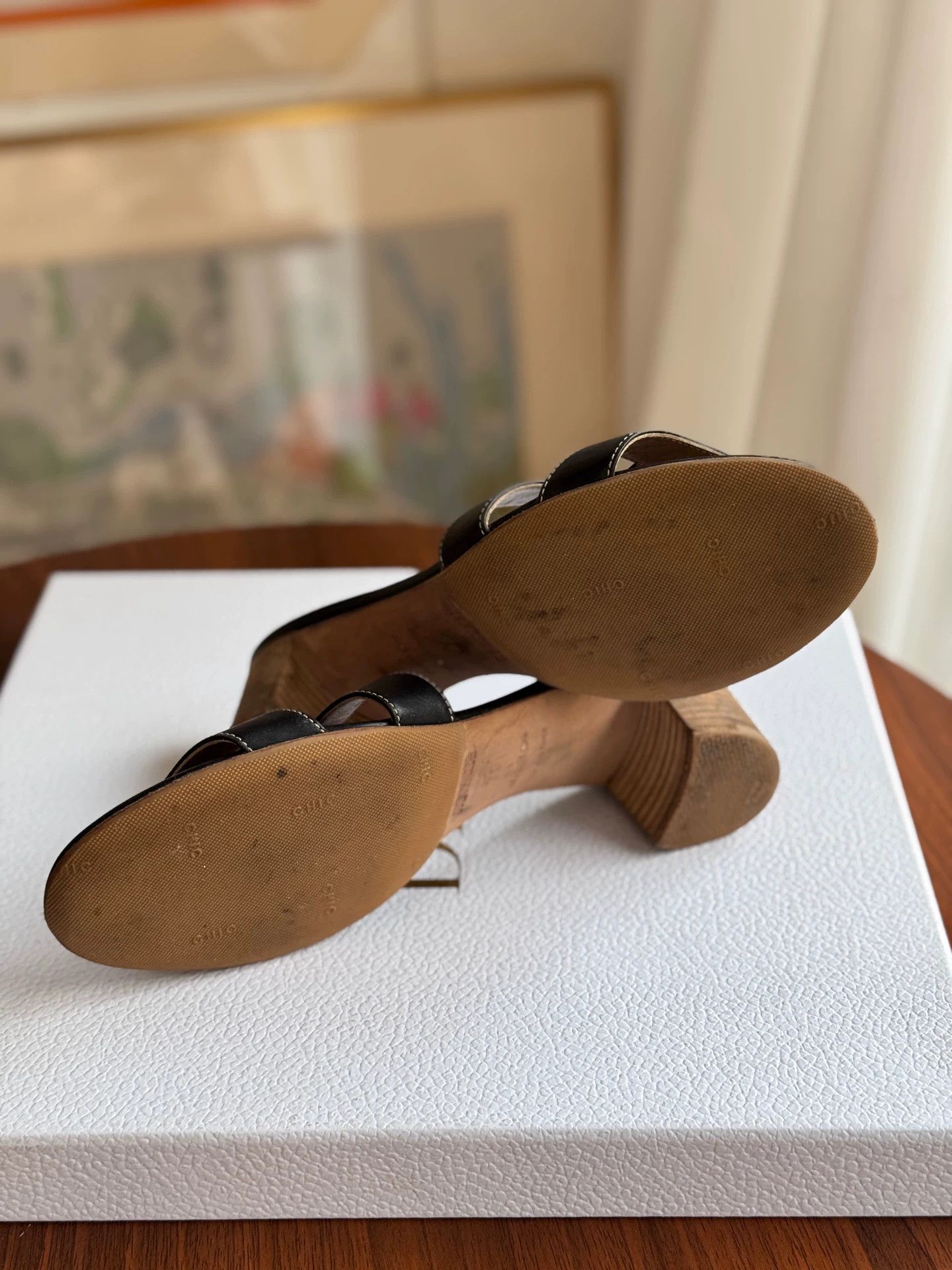 Hermes Hermès 96 New H Black Heels Slippers 38 Size US 7 / IT 37 - 8 Thumbnail