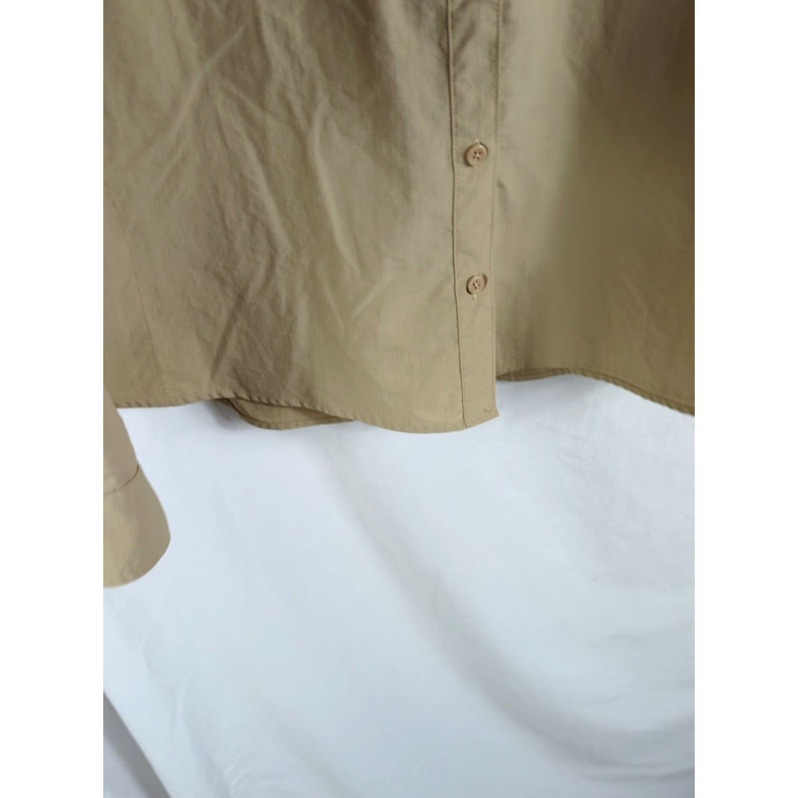 Eddie Bauer Eddie Bauer Women's Button-Down Shirt XL Beige Tab-Sleeve Venting Hiking Activity Casual Outdoor Size XL / US 12-14 / IT 48-50 - 4 Thumbnail
