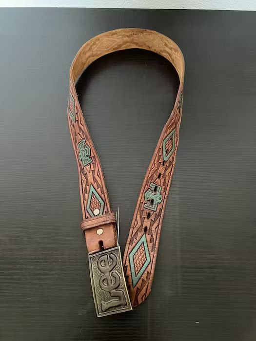 Lee Vintage Lee American Native Navajo Leather Buckle Belts Size ONE SIZE - 6 Thumbnail