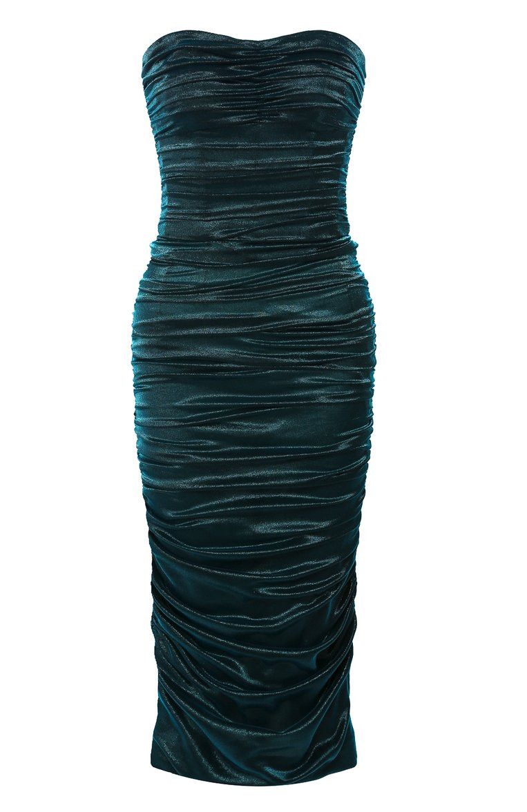 Dolce & Gabbana o1y0825 Midi Dress in Deep Teal Size XS / US 0-2 / IT 36-38 - 1 Thumbnail