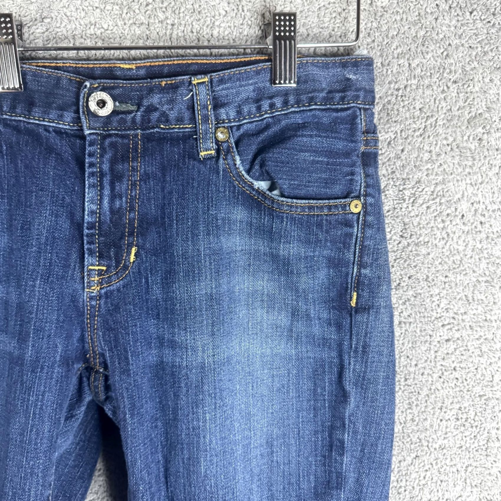 Vintage Polo Jeans Company Jeans Bootcut Womens 4 Blue Kelly Wide Hem Stretch Denim Midwest Blue Bootcut Womens 4 Jeans Size 27" / US 4 / IT 40 - 3 Thumbnail