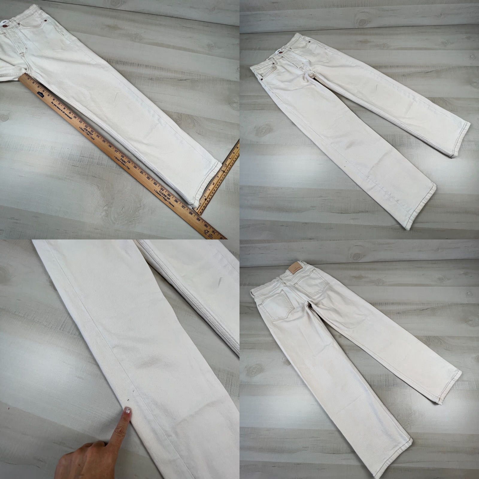 Vintage MNG Junior High Waist Straight Leg Jeans Cream Womens Size 1 Size 25" / US 0 / IT 36 - 8 Thumbnail