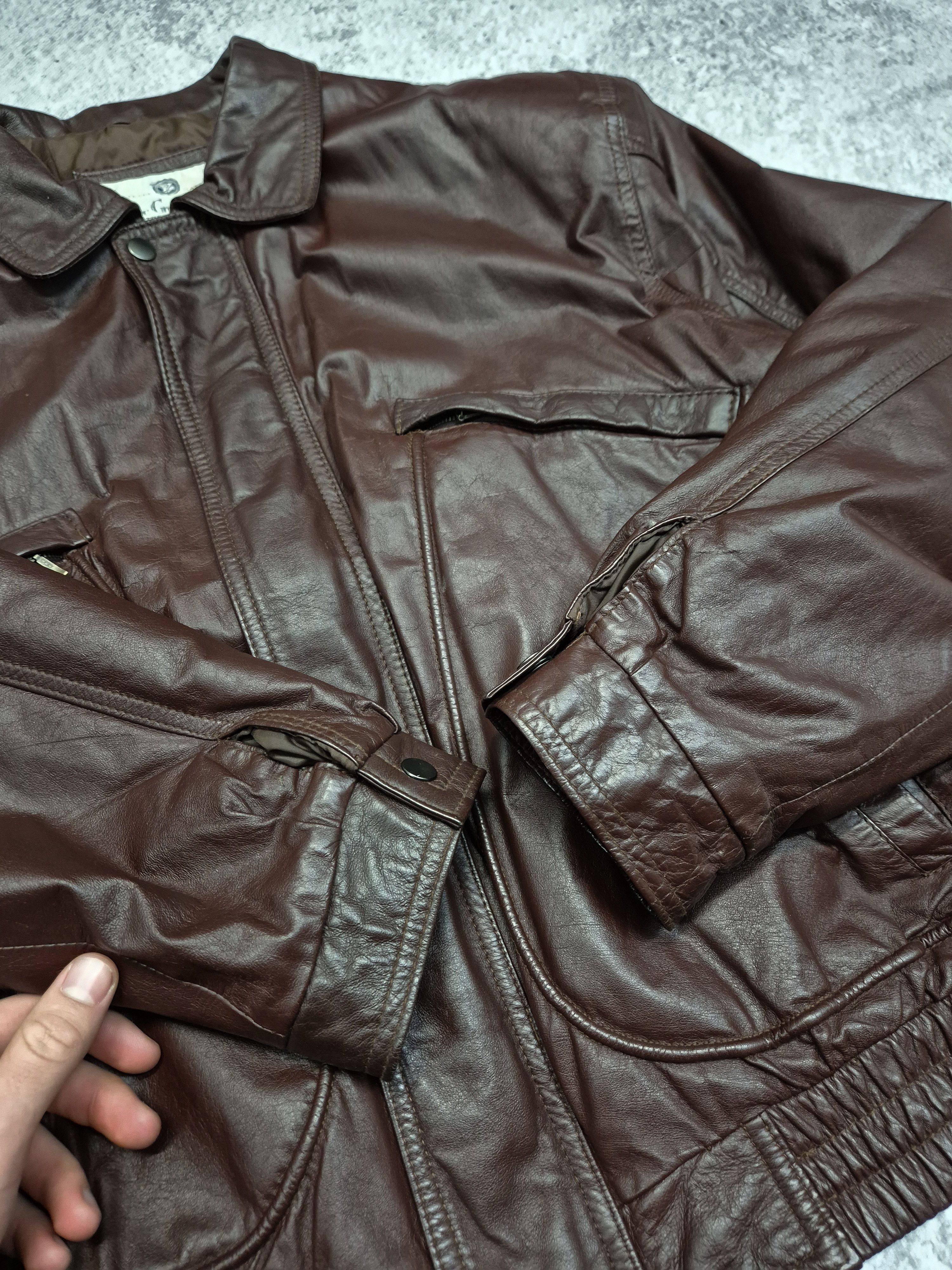 Vintage Vintage Avant Garde Leather Bomber Jacket Size US XL / EU 56 / 4 - 5 Thumbnail