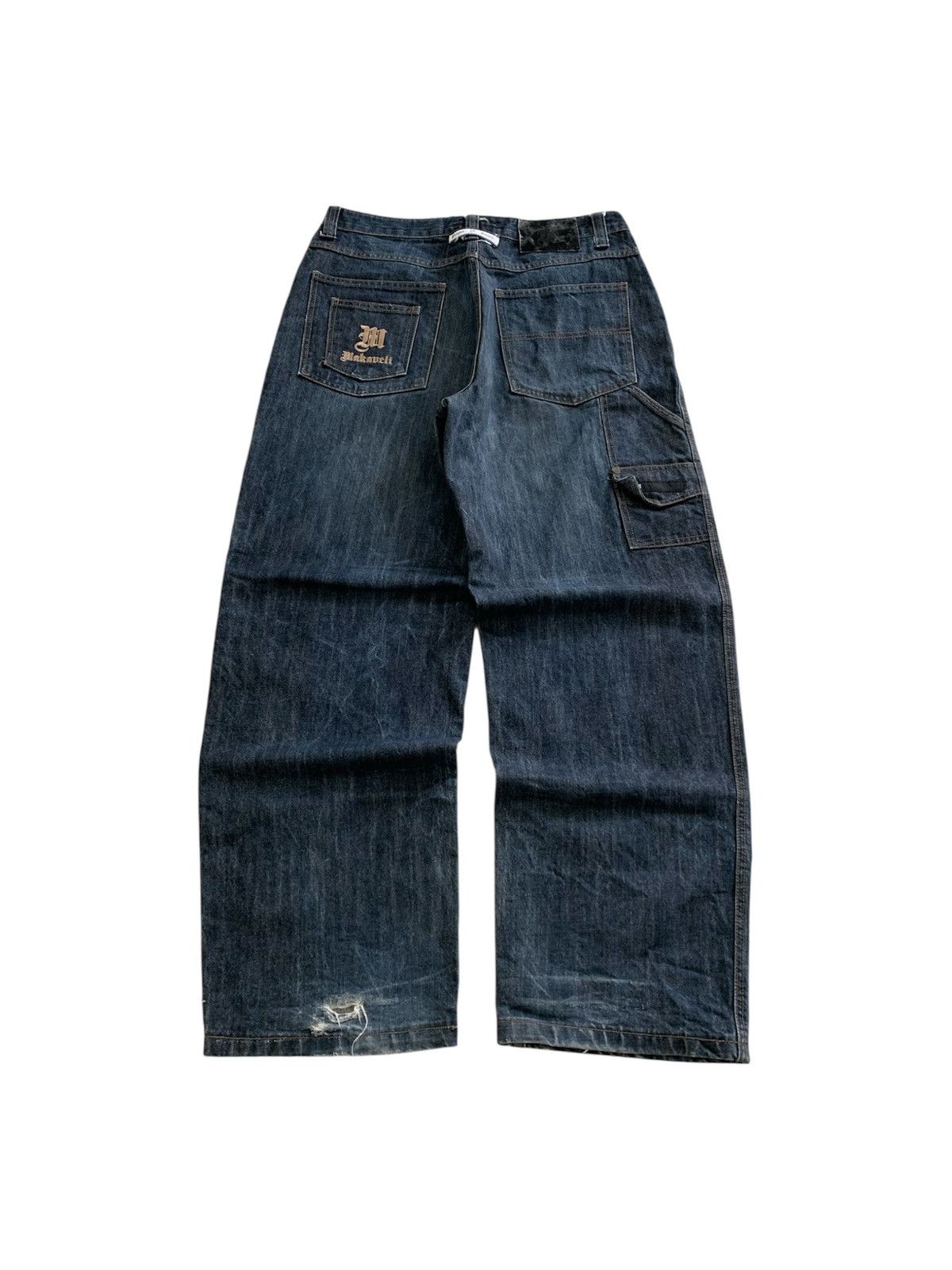 JNCO Vintage 90s Makaveli 2pac Carpenter Baggy Jeans Size US 34 / EU 50 - 1 Thumbnail