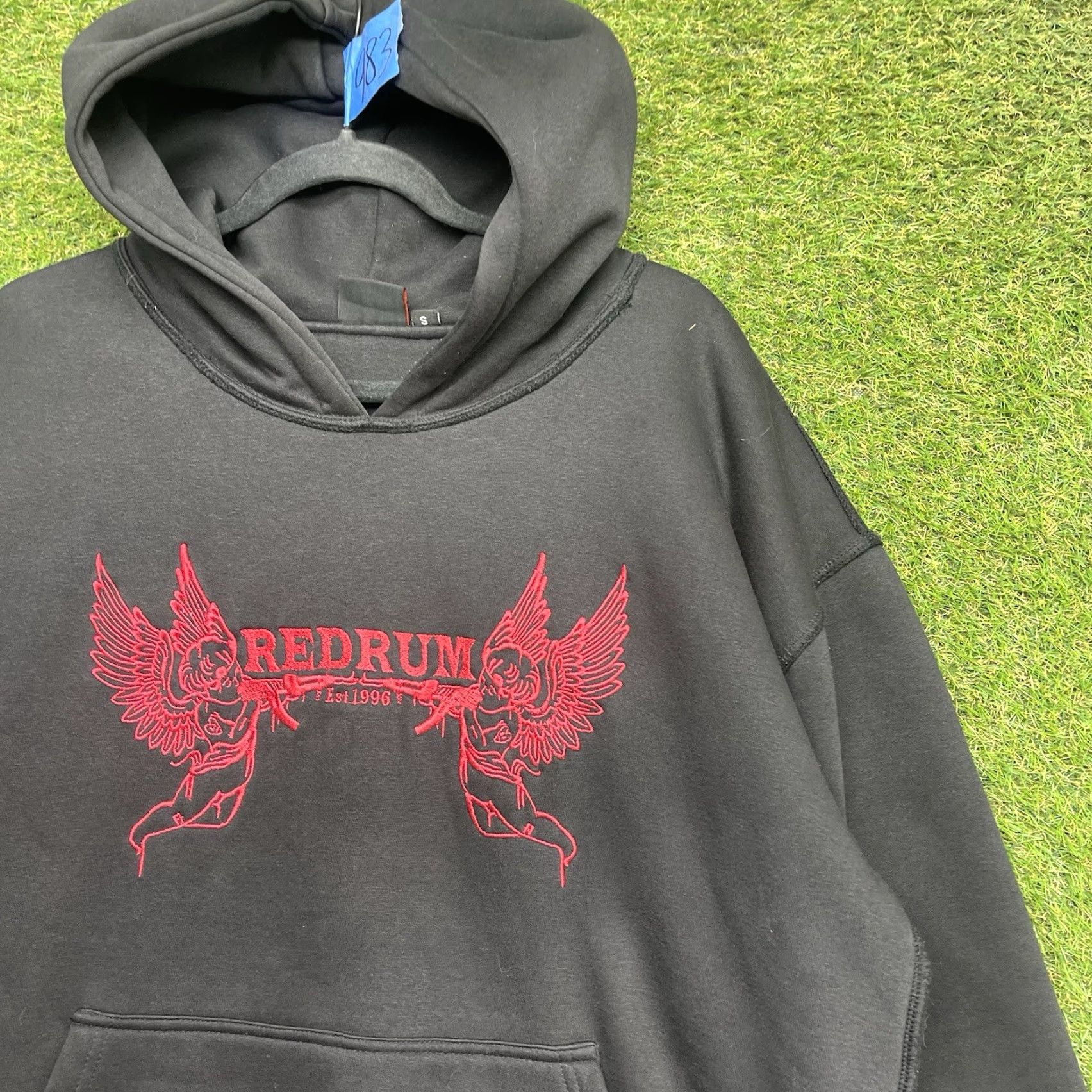 Vintage VINTAGE Redrum Immortal Hoodie Mens Small Black Pullover Heavy Thick Wings y2k Grunge Size US S / EU 44-46 / 1 - 3 Thumbnail