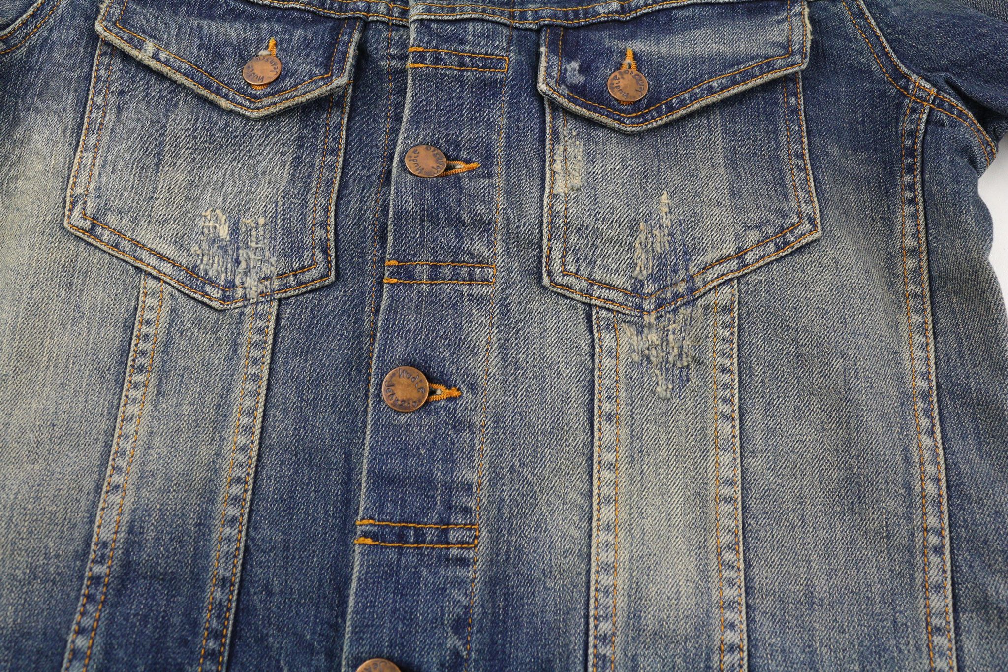 Nudie Jeans S Blue Denim Polo Neck Logo Jacket 80391 Size US S / EU 44-46 / 1 - 9 Thumbnail