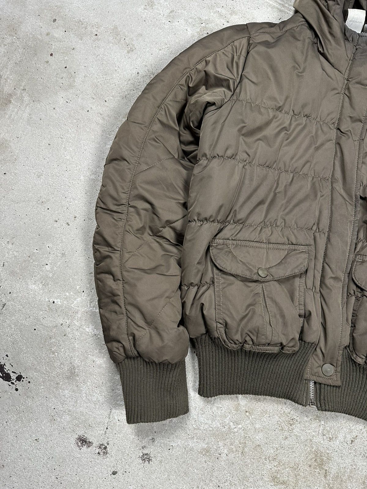 Adidas × Vintage Vintage Y2K Brown Adidas Hooded Bomber Jacket Utility Size US S / EU 44-46 / 1 - 5 Thumbnail