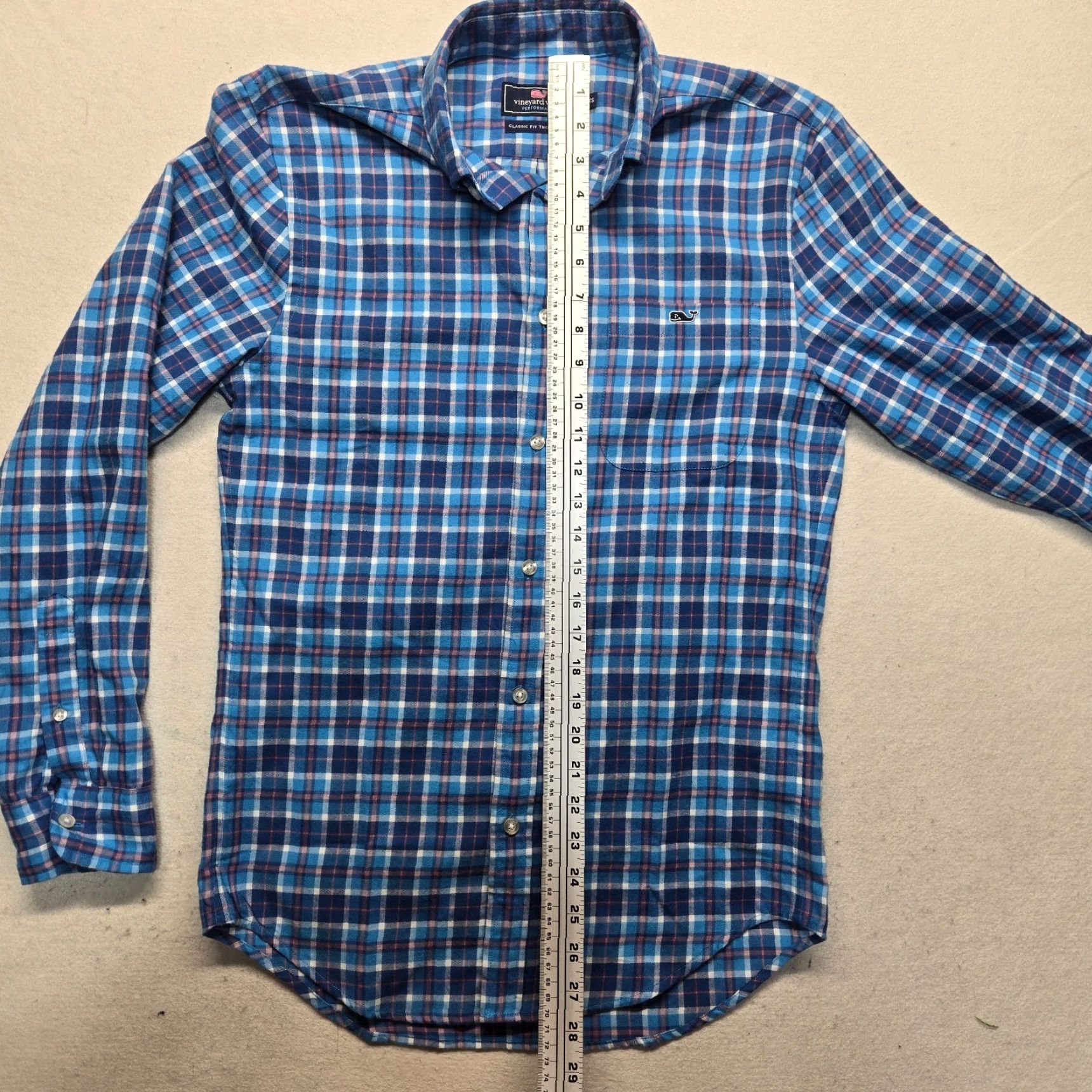 Vineyard Vines Vineyard Vines Shirt Blue Plaid Performance Button Up Adult Men's XS Extra Small Size US XS / EU 42 / 0 - 6 Thumbnail