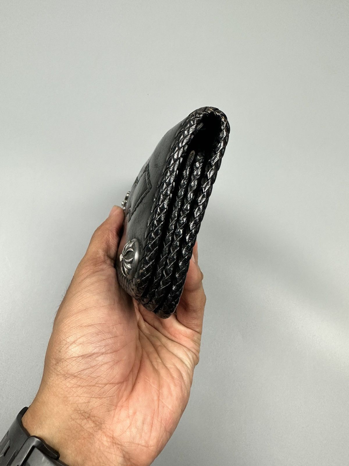 Genuine Leather 🔥Sick🔥Chrome Hearts Inspired Handmade Leather Long Wallet Size ONE SIZE - 13 Thumbnail