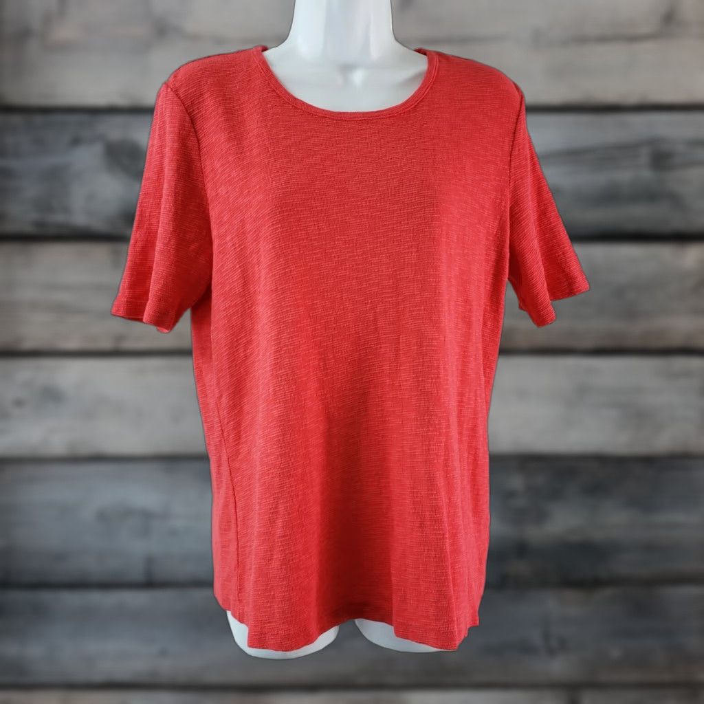 Vintage Prairie Cotton Womens Elbow Tee Sz Medium Pink/Red Textured Shirt Adult M Pink Size M / US 6-8 / IT 42-44 - 1 Thumbnail