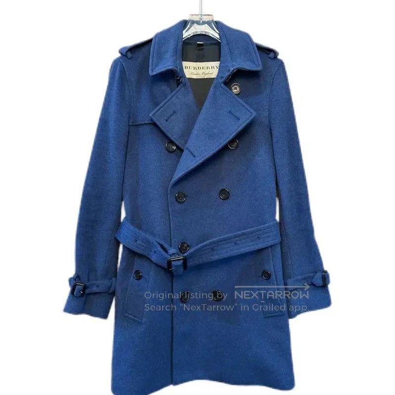 Burberry Burberry Blue Wool Coat for Men. Size US XS / EU 42 / 0 - 1 Thumbnail