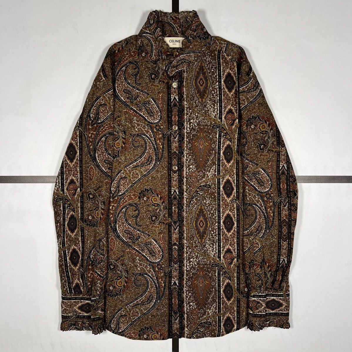 Celine |[ SS20 Celine Paisley Wool-Blend Blouse ]| Size US S / EU 44-46 / 1 - 3 Thumbnail