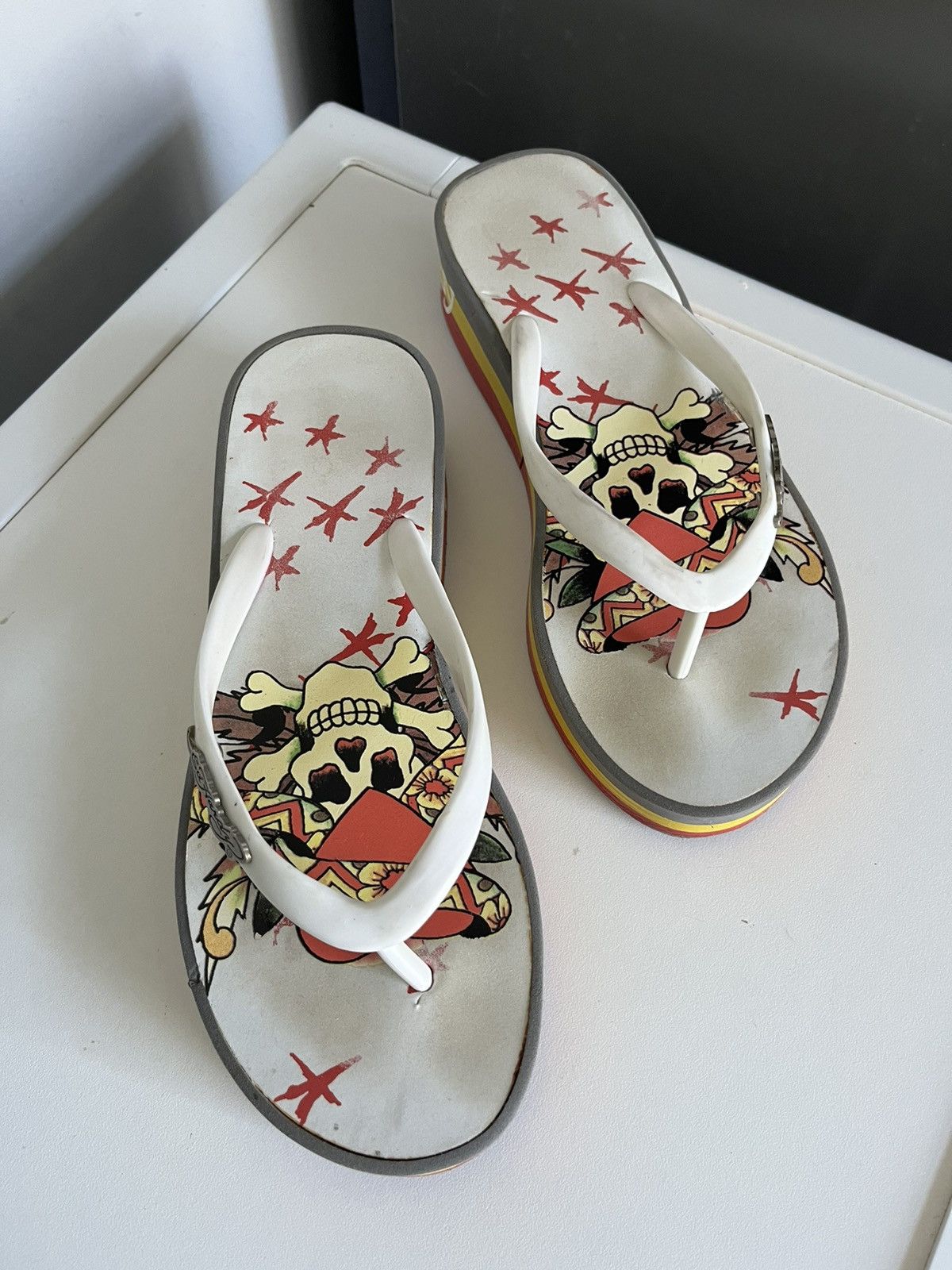Ed Hardy × Vintage Ed Hardy Platform Flats Vintage y2k Size US 6 / IT 36 - 2 Thumbnail