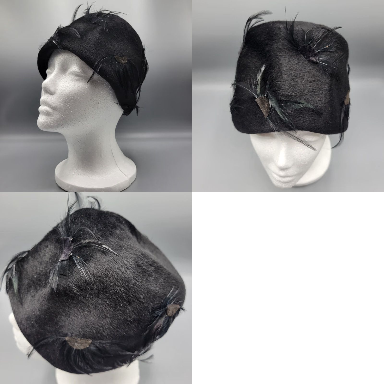 Vintage VINTAGE Brigitte Cloche Hat Fur Black ItalyAdult Women's One word: Hat? Size ONE SIZE - 8 Thumbnail