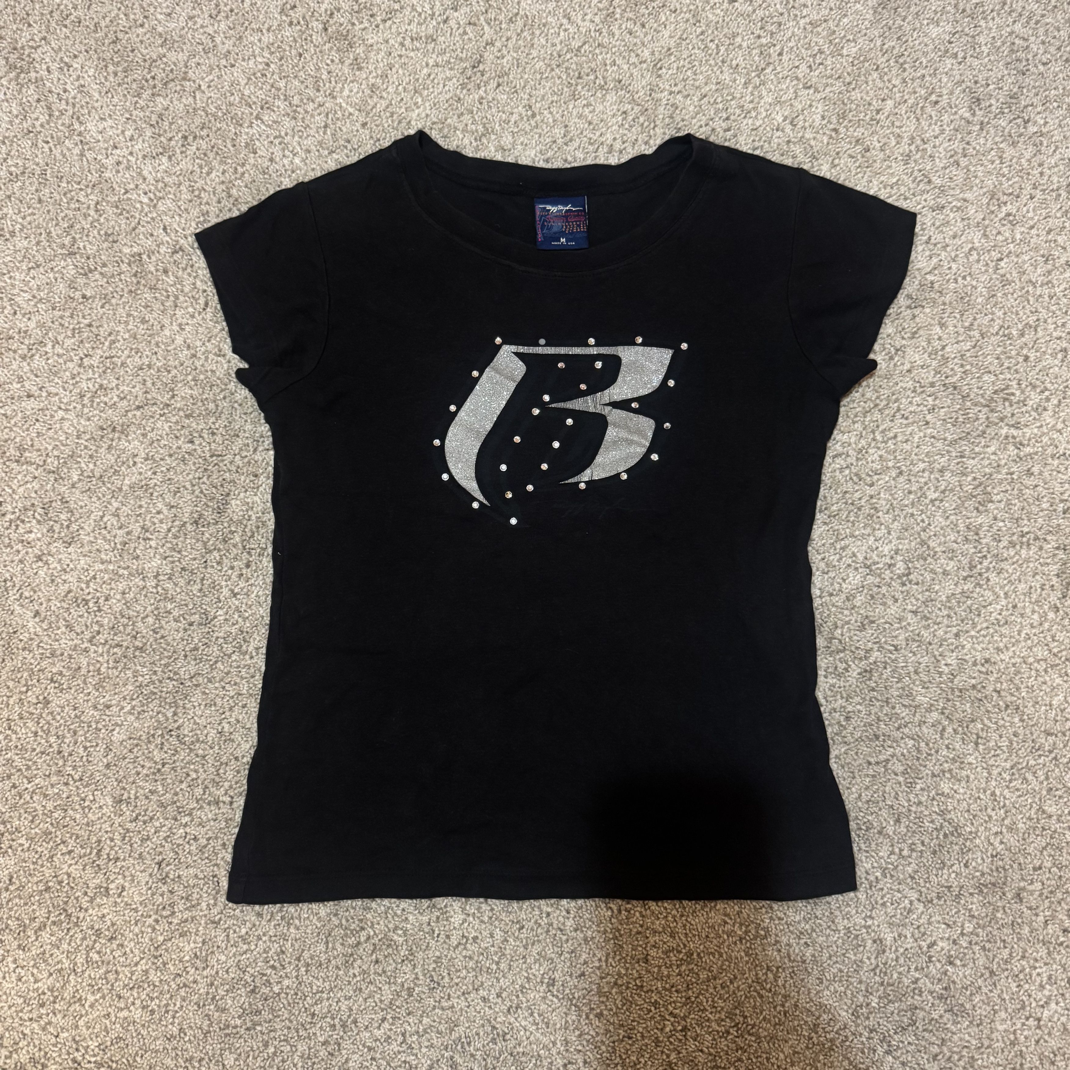 Ruff Ryders Ruff Ryders Rhinestone Baby Tee Size M / US 6-8 / IT 42-44 - 2 Thumbnail