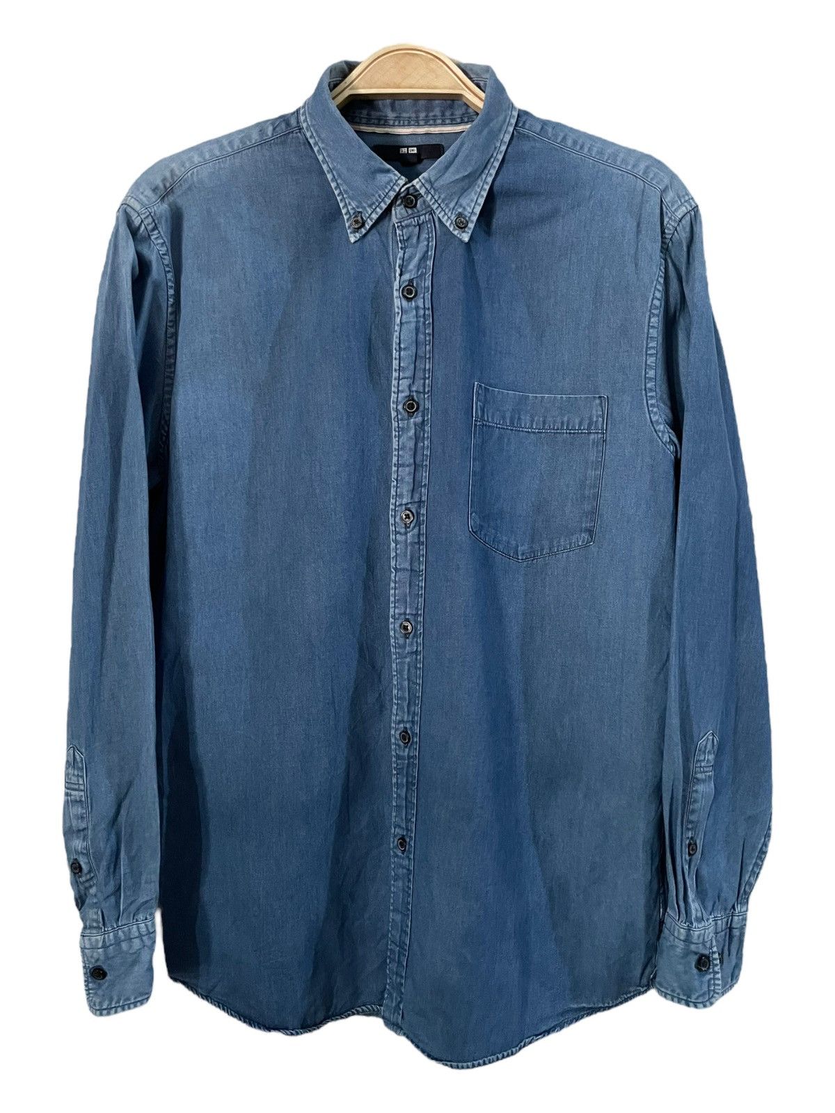 Japanese Brand × Uniqlo Uniqlo Vintage Denim Flannel Shirt Size US L / EU 52-54 / 3 - 1 Thumbnail