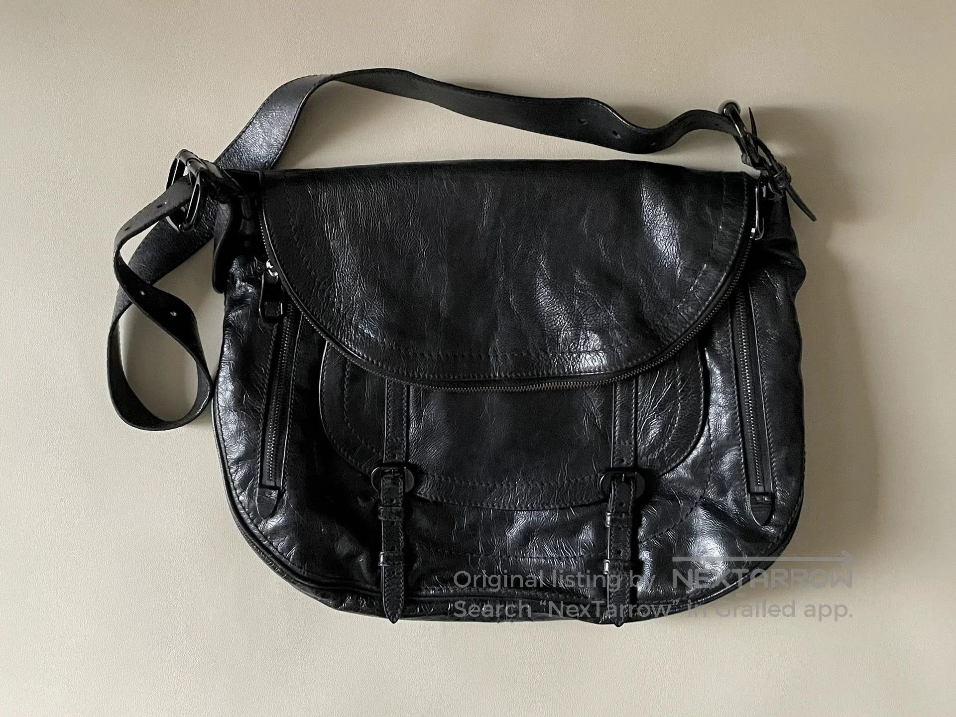 Alexander McQueen Alexander McQueen Waxed Leather Saddle Bag. Size ONE SIZE - 3 Thumbnail